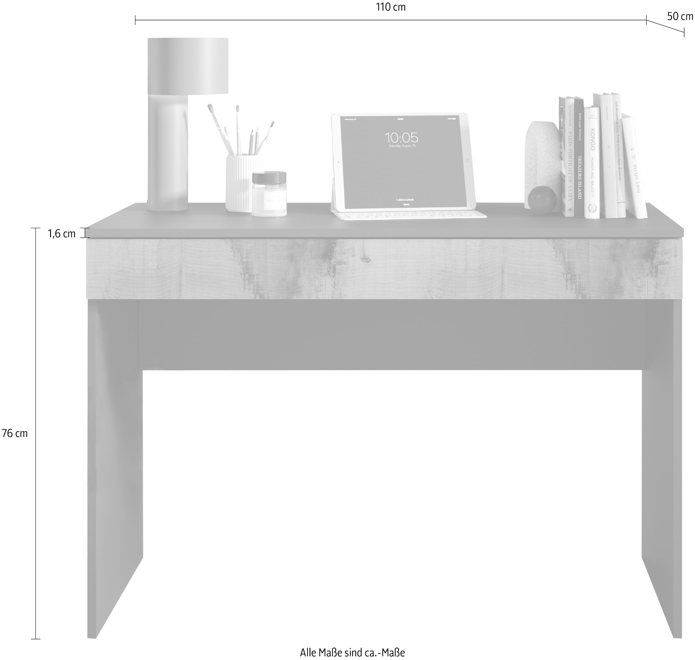 INOSIGN Schreibtisch »Basic, Computertisch mit 1 Schublade«, Arbeitstisch, Schminktisch in versch. Farben, Breite 78 oder 110 cm