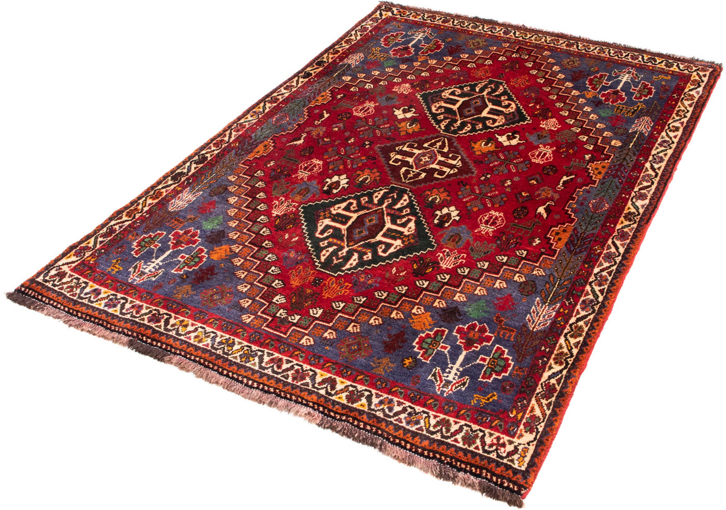 Image of morgenland Orientteppich »Perser - Nomadic - 163 x 111 cm - dunkelrot«, rechteckig, 10 mm Höhe, Wohnzimmer, Handgeknüpft, Einzelstück mit Zertifikat bei Ackermann Versand Schweiz