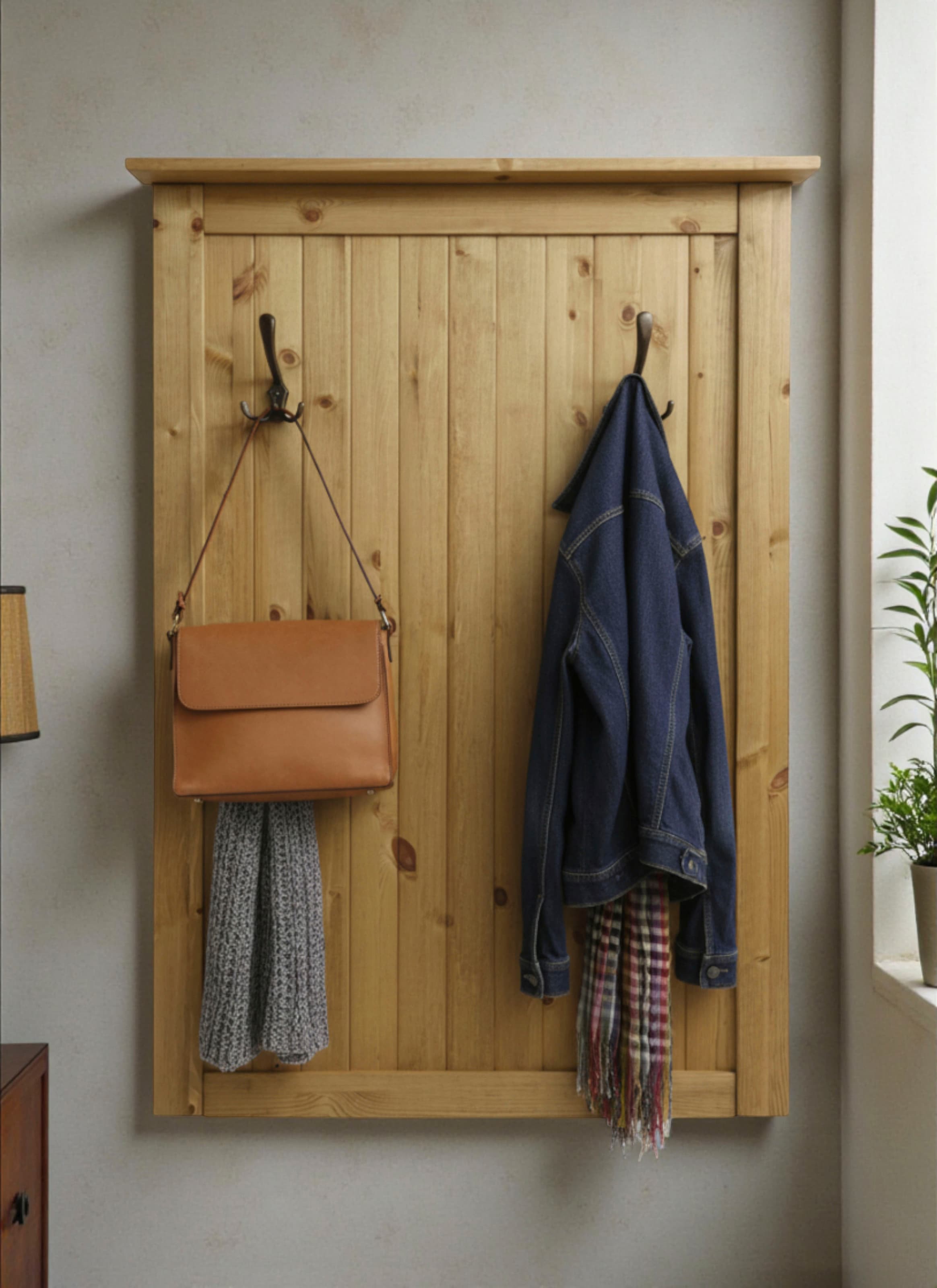 GOODproduct Garderobenpaneel »Juventus« 1 Stk. tlg. aus massiver Kiefer, 4 Doppelhaken