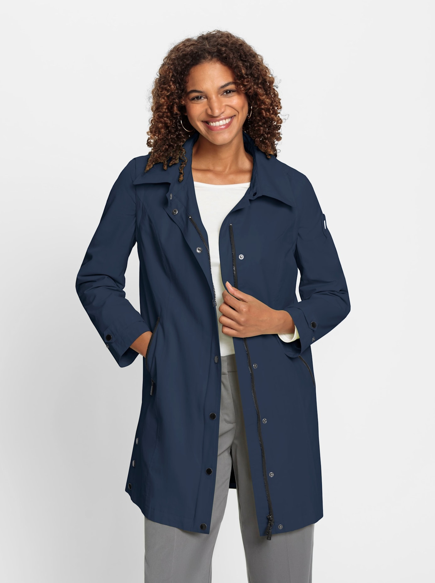 Casual Looks Langjacke mit Kapuze