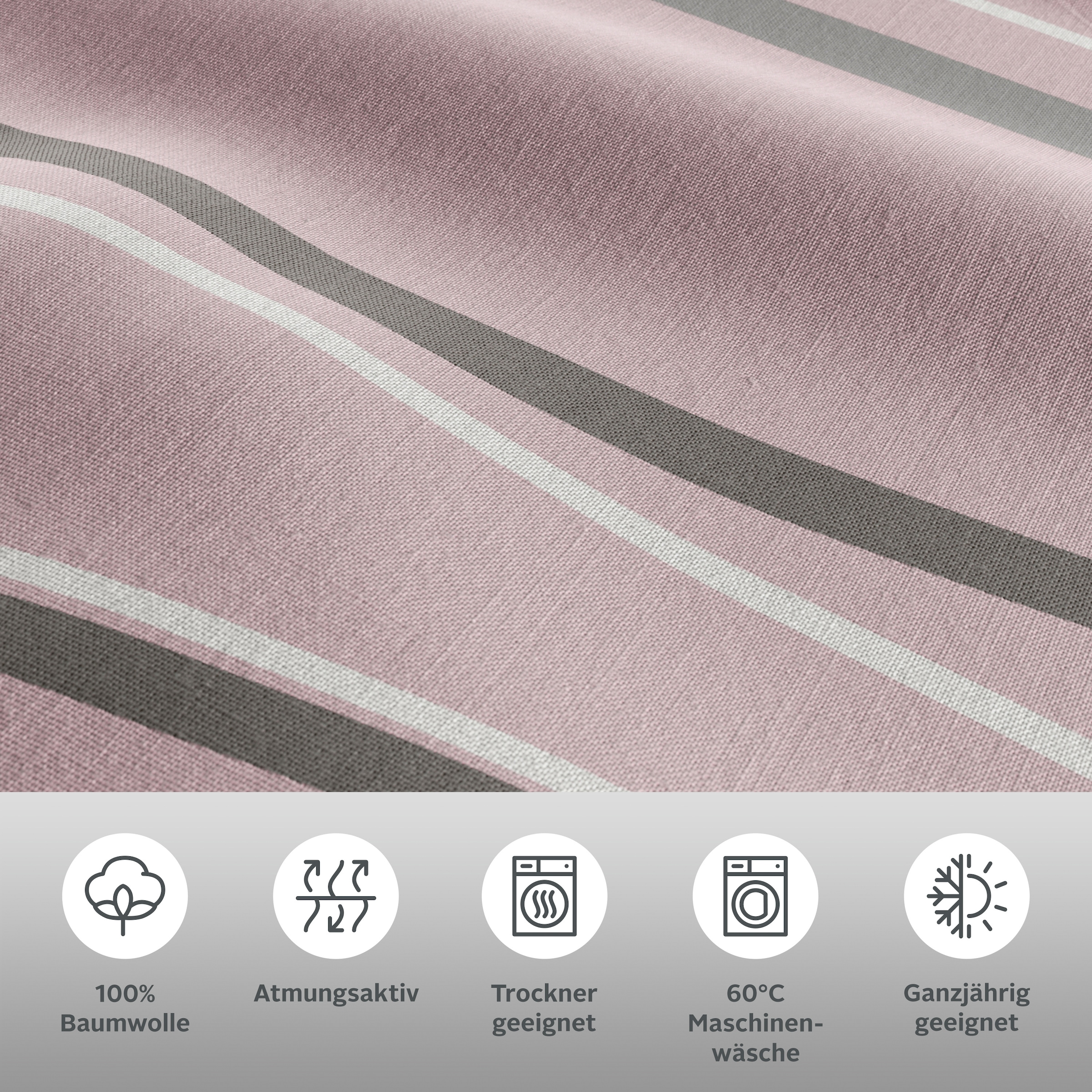 GOODproduct Wendebettwäsche »Alvara« 2 Stk. in Gr. 135x200 oder 155x220 cm, 100% Baumwolle, grafisches Motiv