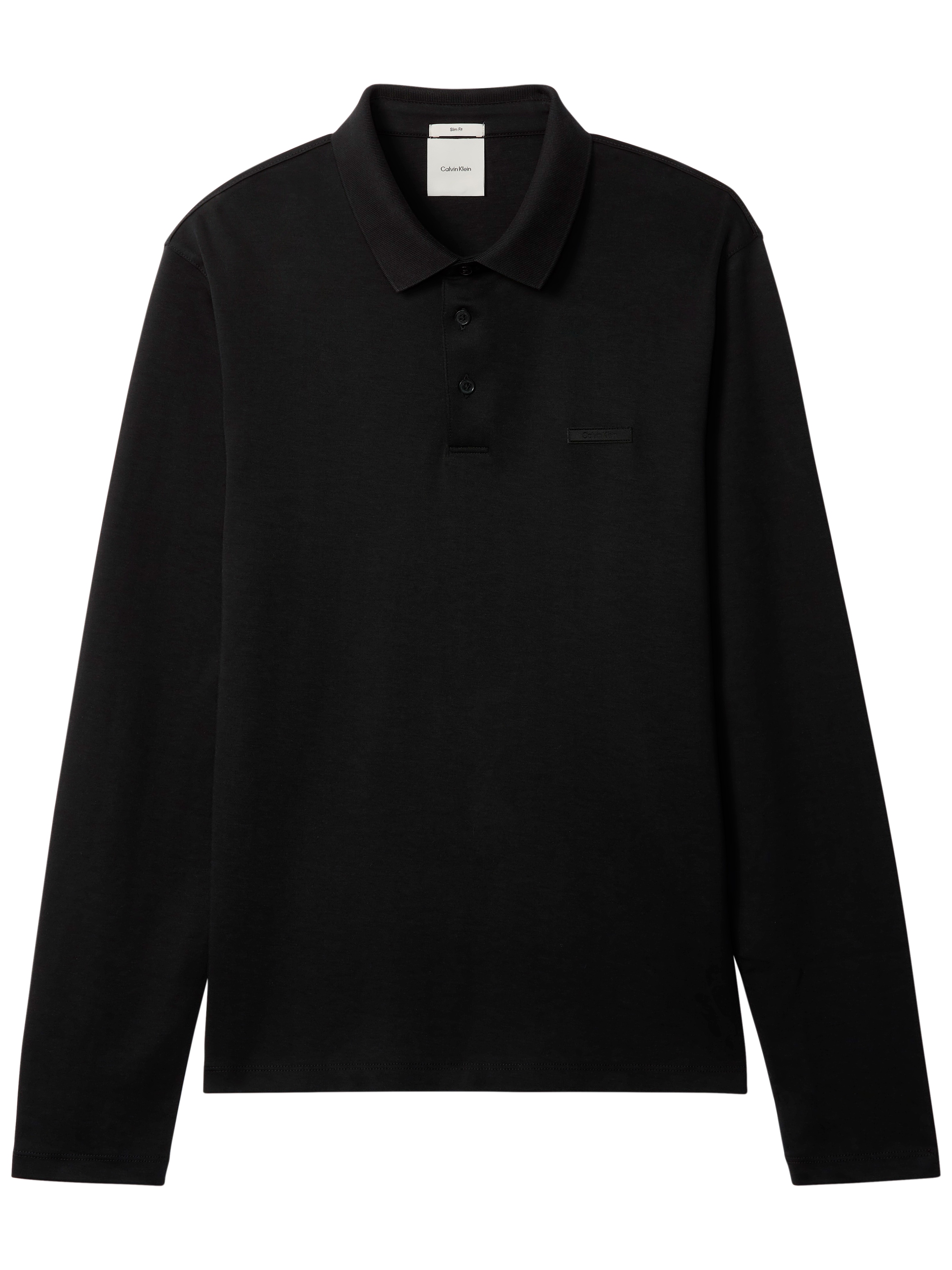 Calvin Klein Polo à manches longues Col polo, coupe slim, coton pur