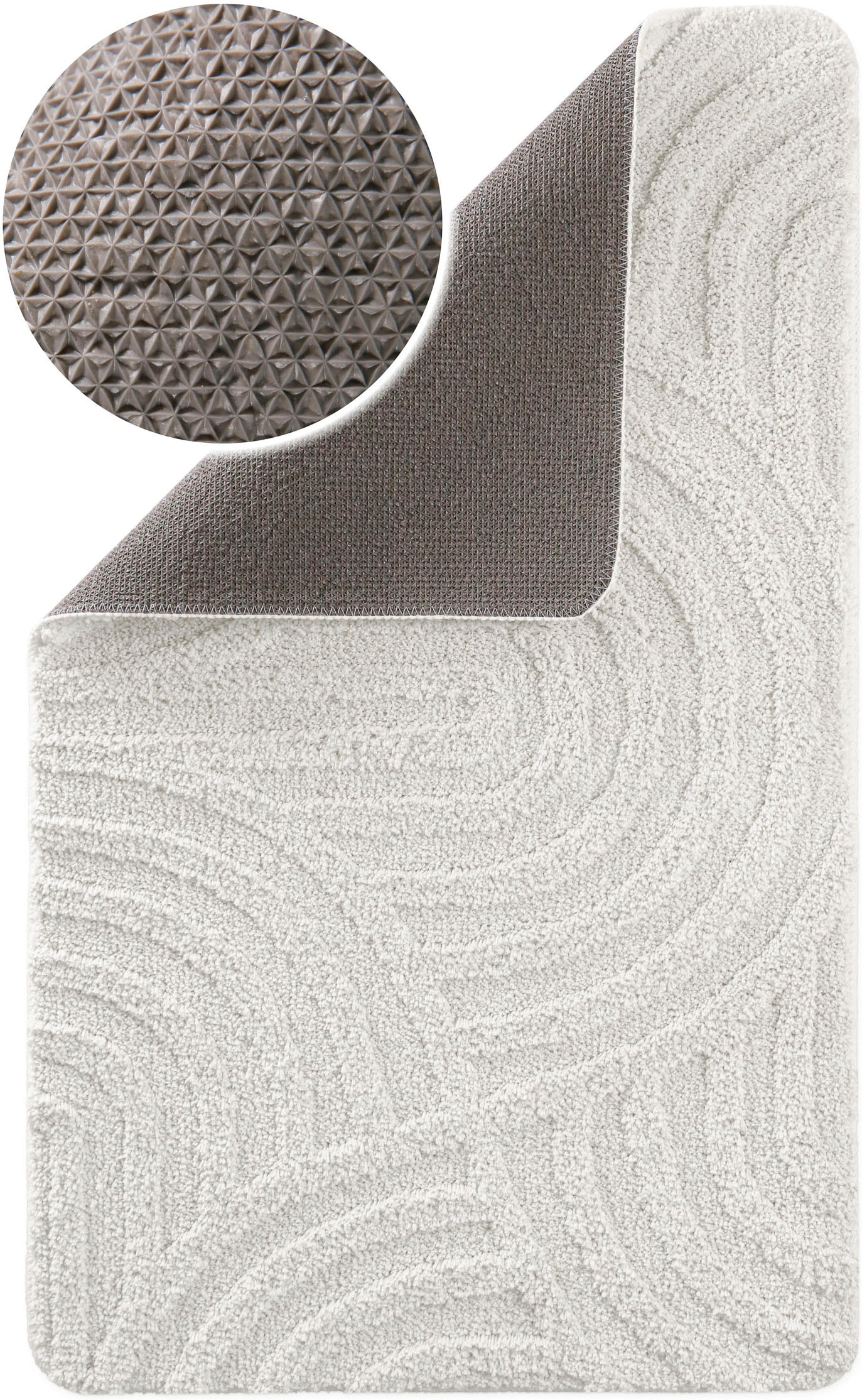 Wecon home Tapis de bain »Fiete« Höhe 25 mm revêtement antidérapant Séchage rapide Badteppich, Hoch-Tief-Effekt, weich, rutschhemmend, waschbar, getuftet