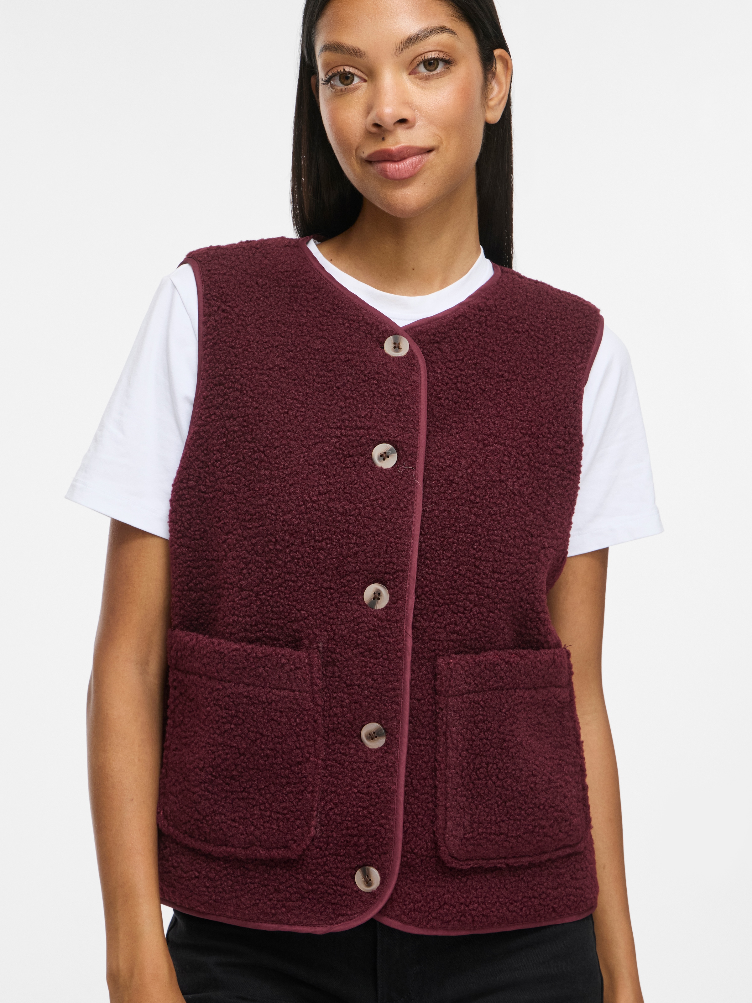 Vila Plüschweste »VIADA TEDDY WAISTCOAT - NOOS« Plüsch, Kunstfaser, regular fit