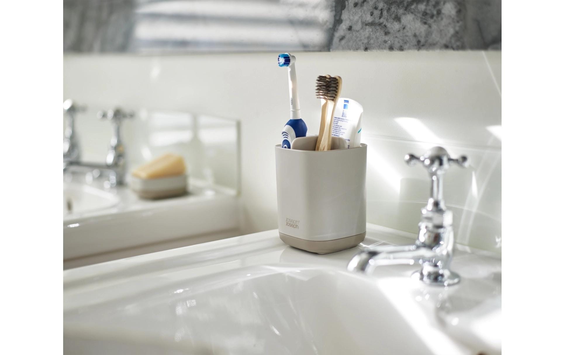 Joseph Joseph Gobelet pour brosse à dents »EasyStore, Ecru«