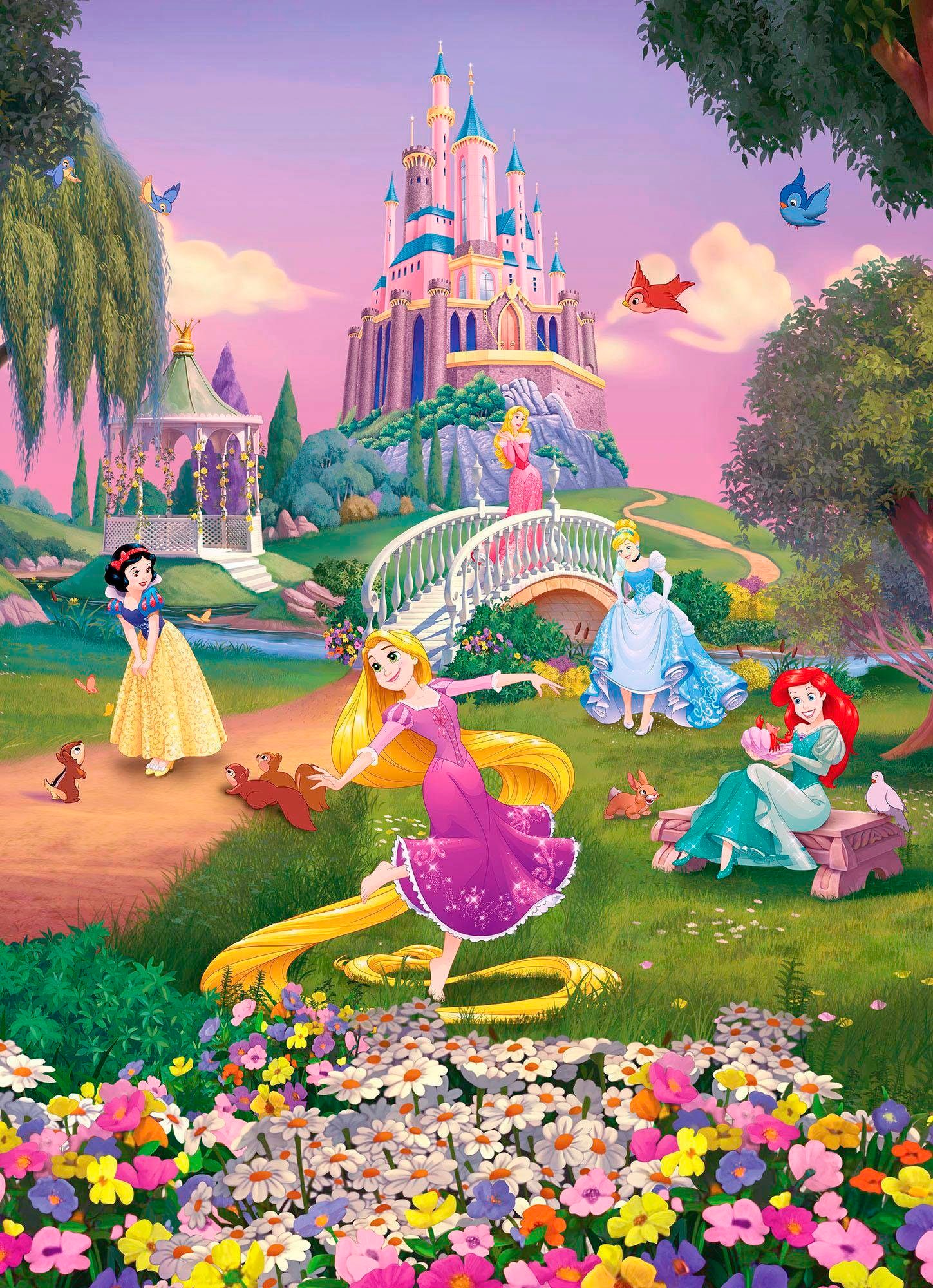 Image of Komar Fototapete "Disney Princess Sunset - Grösse 184 x 254 cm" bedruckt glatt Kinderzimmer