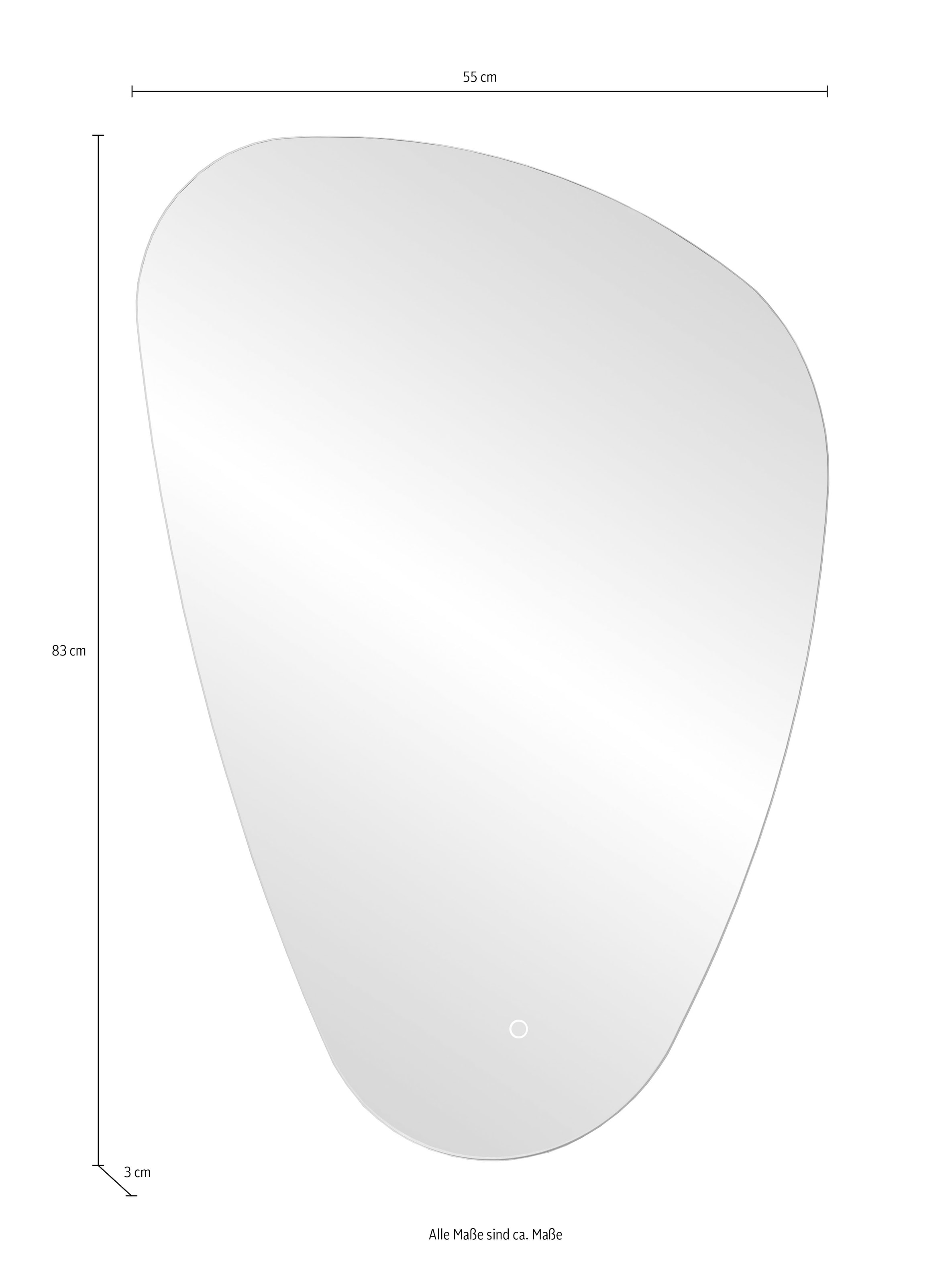 welltime LED-Lichtspiegel »Lorna, Breite 55 cm« organische Form