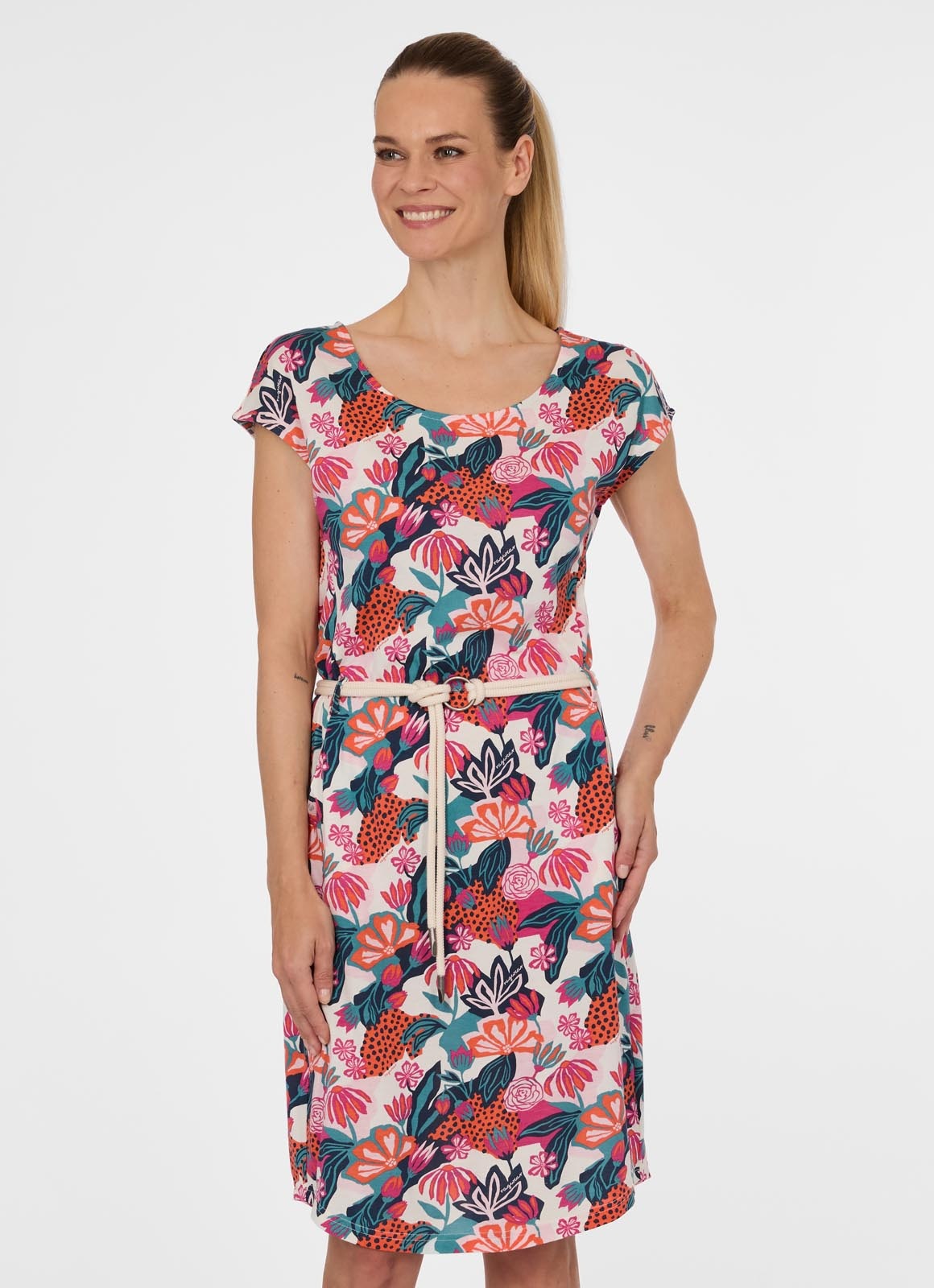Image of Ragwear Minikleid "LILITHE PRINT" aus Baumwollmischung, normale Passform, Kurzarm