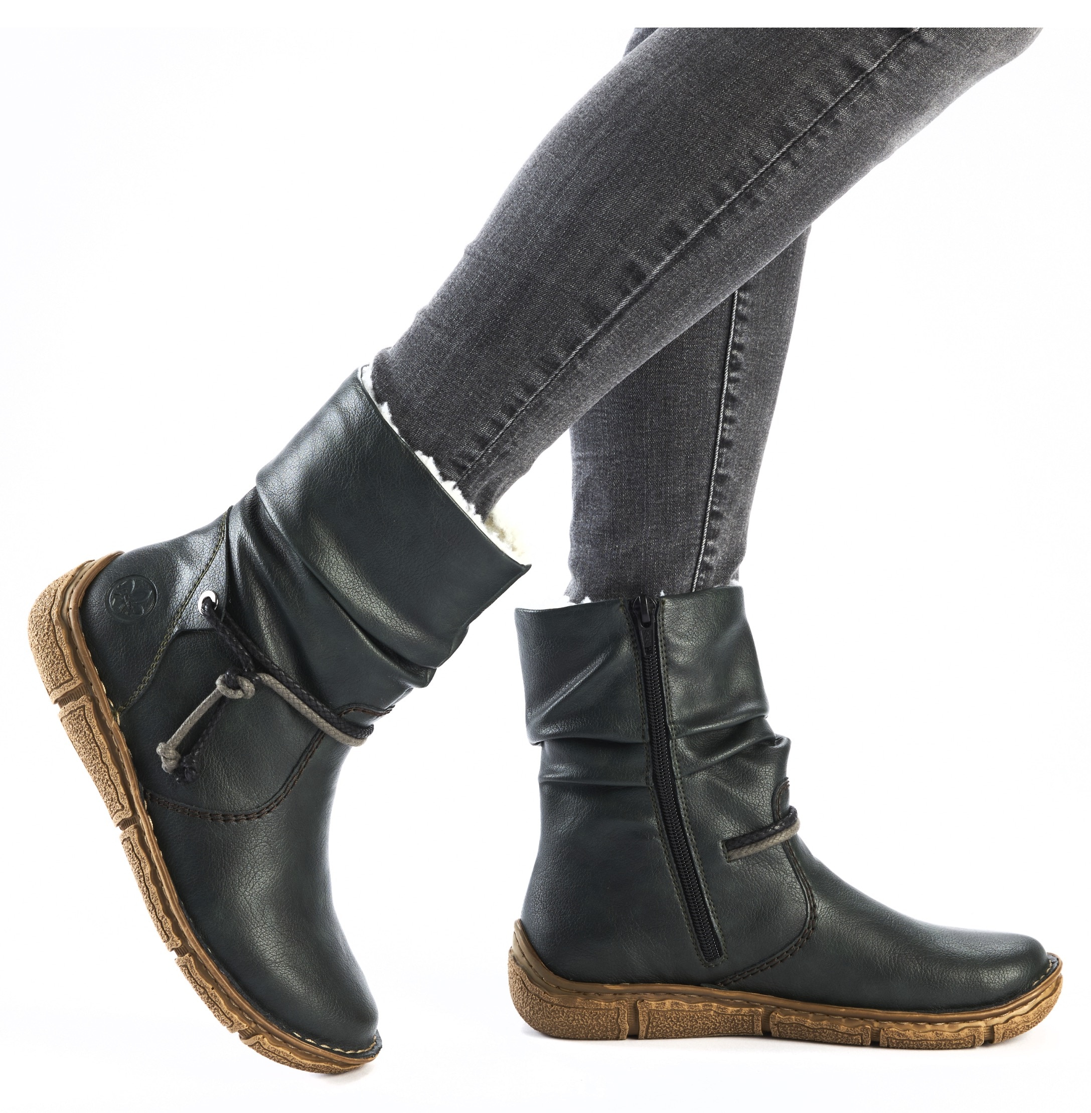Rieker Winterboots, Winterstiefelette, slouchy Schaft, Reissverschluss, mit Warmfutter