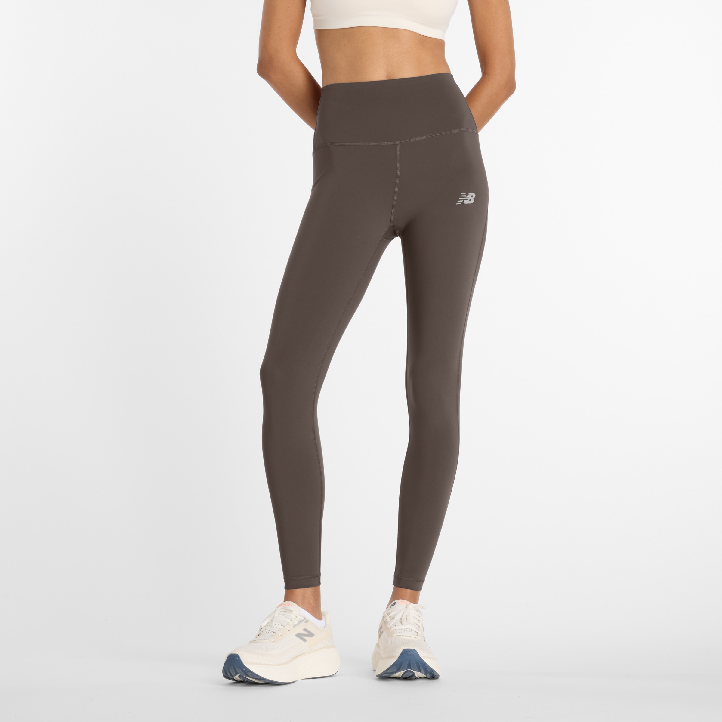 Image of New Balance Lauftights "Sleek High Rise Legging 25"" hoher Bund, sportlicher Stil, für Erwachsene