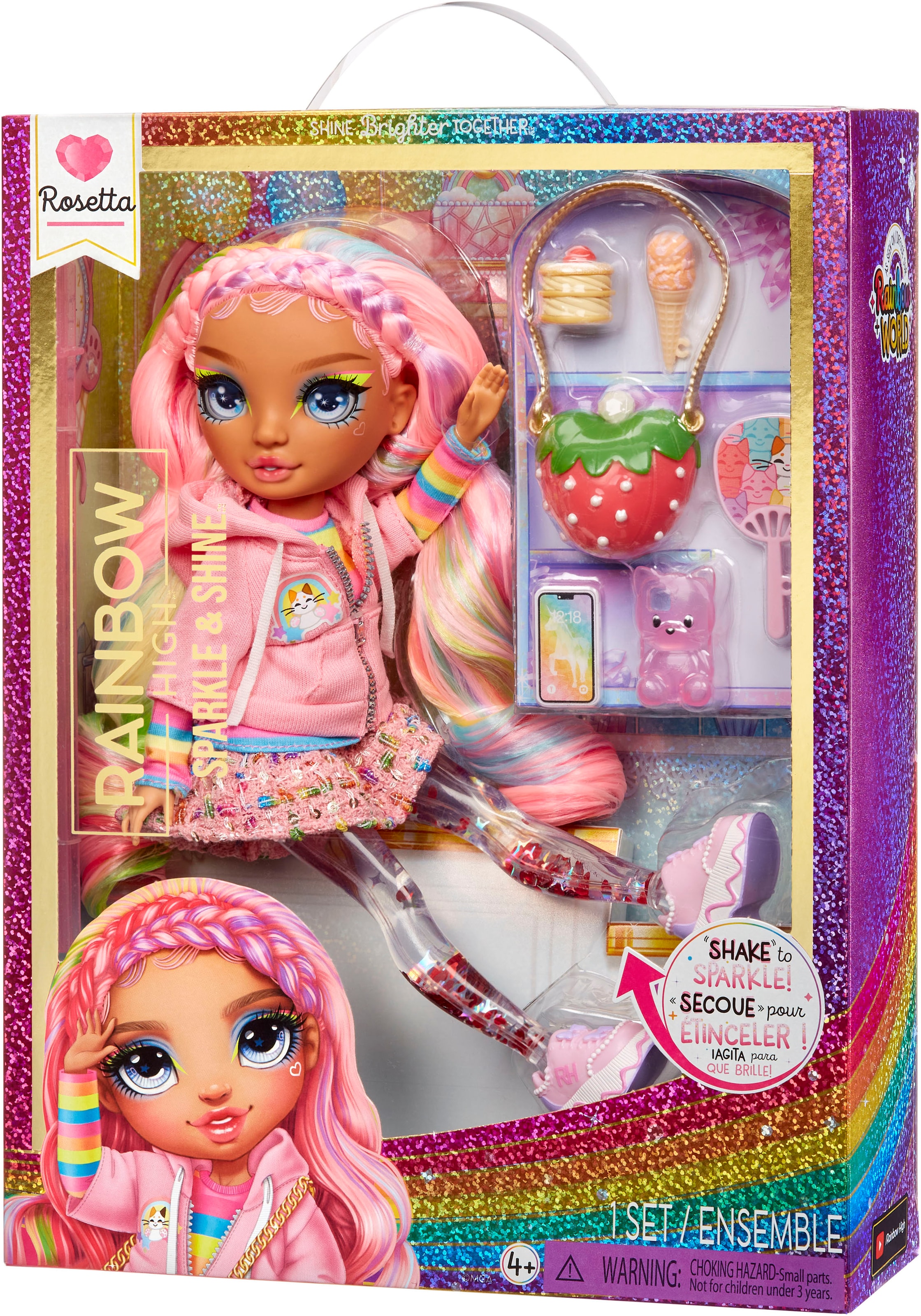 RAINBOW HIGH Poupée à habiller »Rainbow High Sparkle & Shine Fashion Dolls - ROSETTA (Pink)«