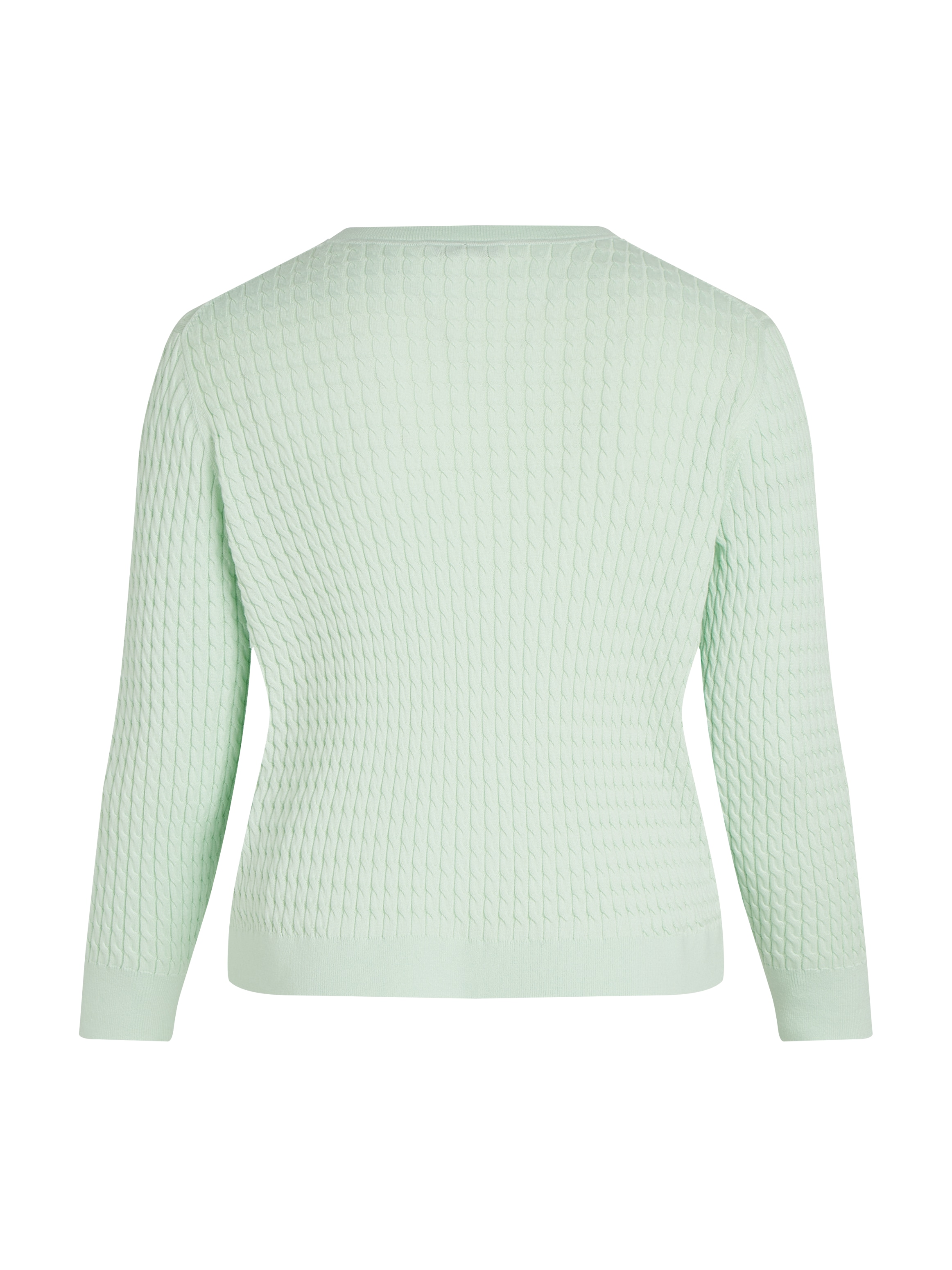 Tommy Hilfiger Curve Rundhalspullover »CRV CO CABLE C-NK LS SWEATER«, in Grossen Grössen, Zopfmuster, Logostickerei