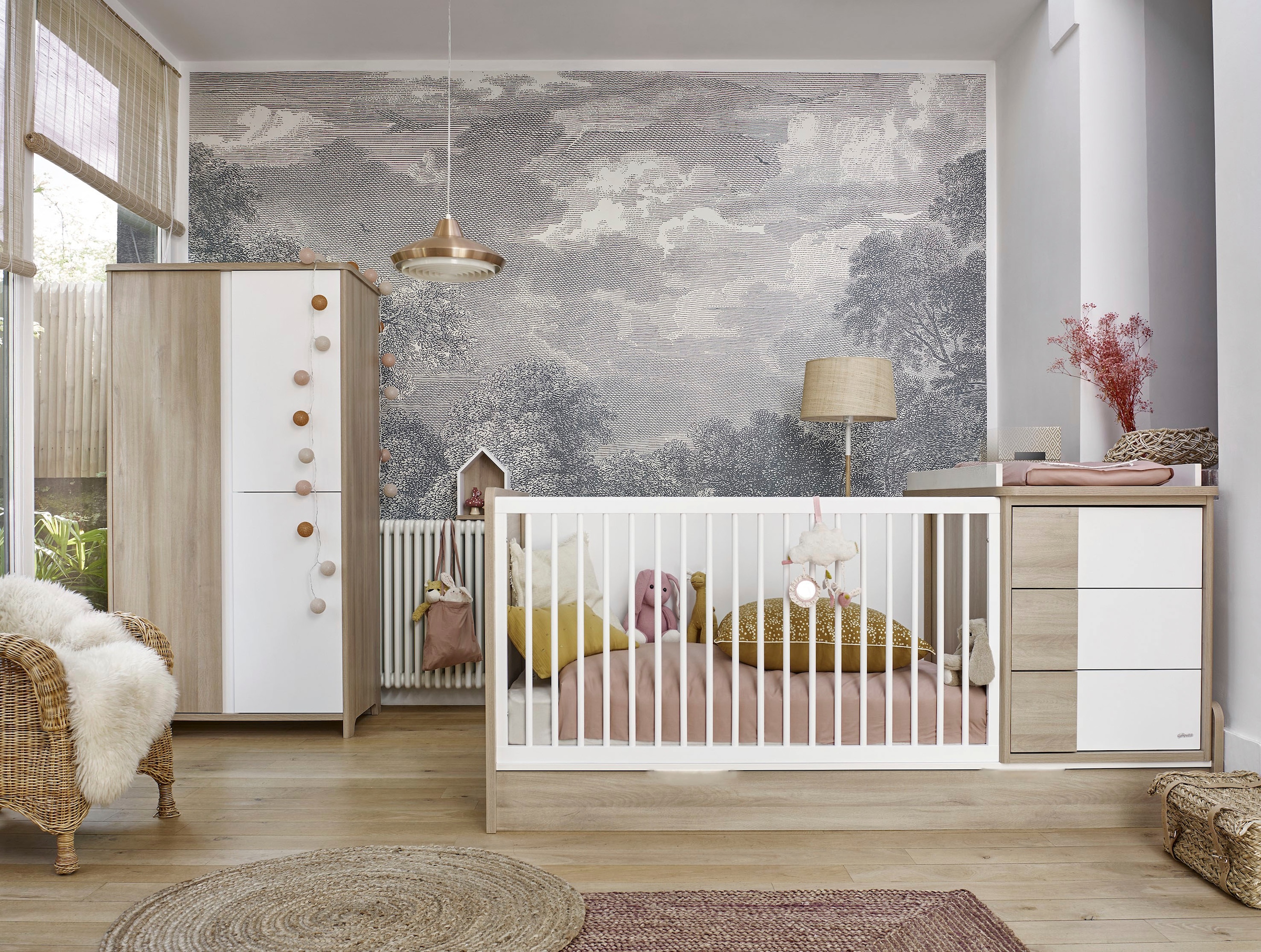 Babymöbel-Set »Sasha«, (6 tlg.), bestehend aus Schrank, Bett, Regal, Kommode,...