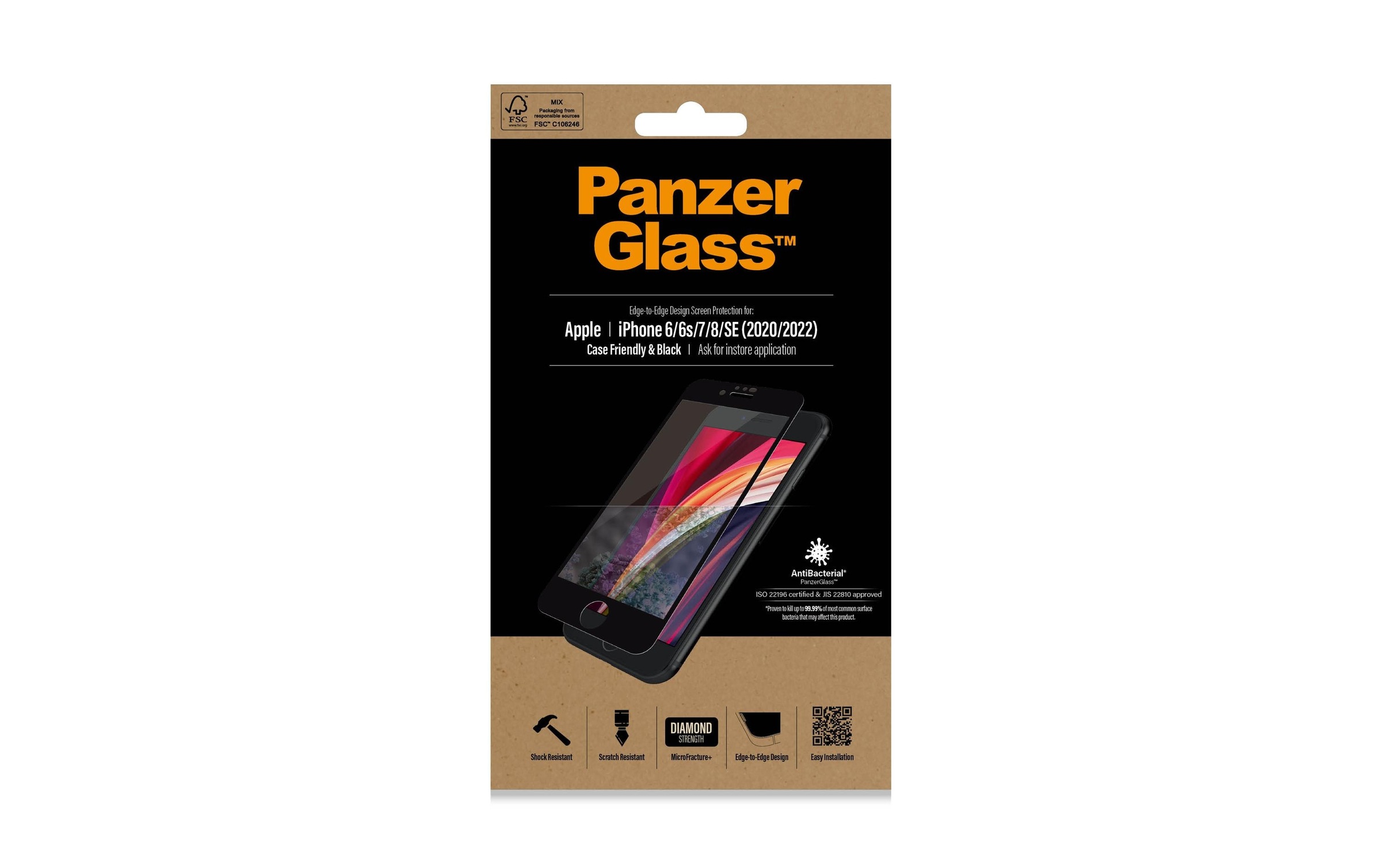 PanzerGlass Schutzfolie »Case«, (1 St.), 100% bis an den Rand deckend, Mit Rahmen