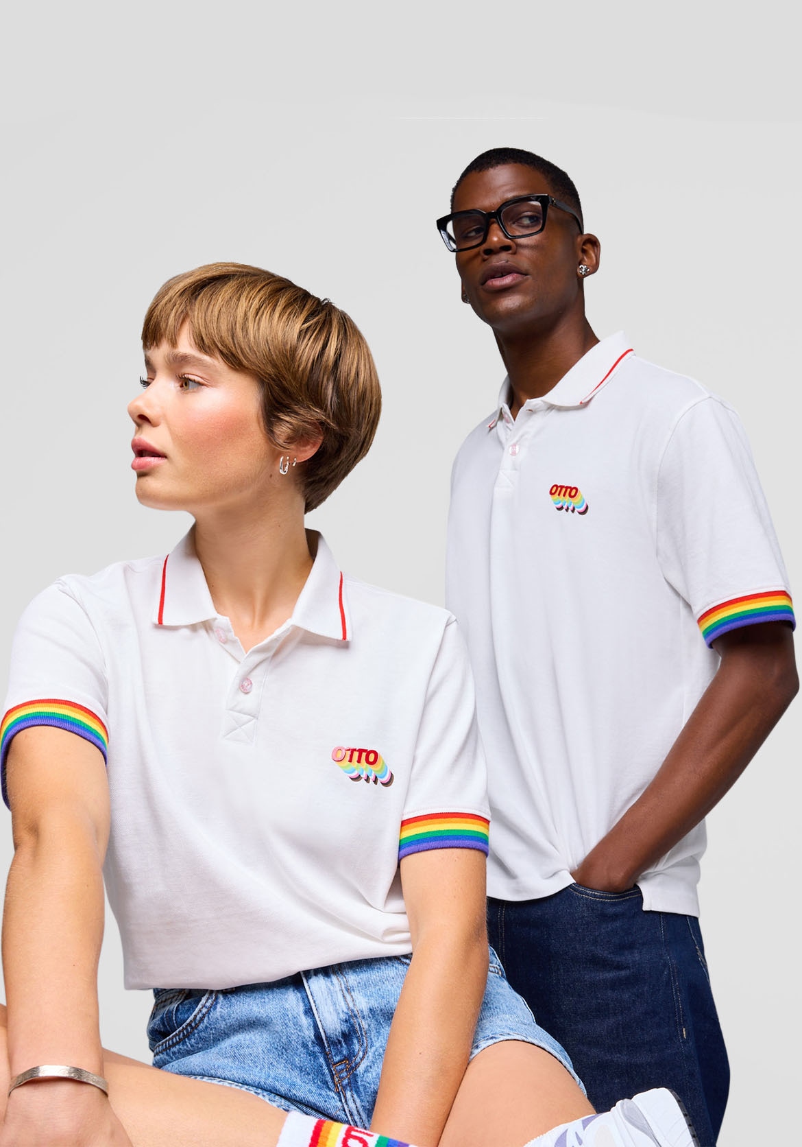 Image of Capelli New York Poloshirt "Otto-Diversity Shirt" modisches Unisex Pride Polo mit klarer Botschaft
