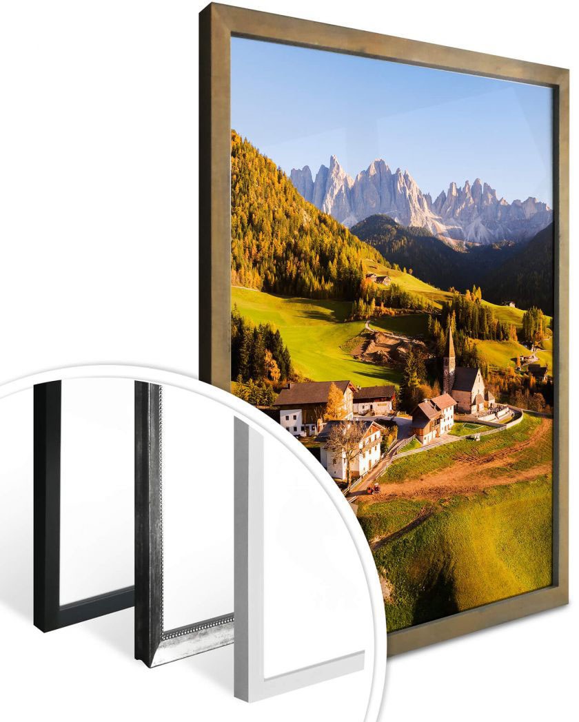 Poster, Wandbild, Wall-Art confortablement Bild, Wandposter Poster Dolomiten«, Landschaften, »Dorf (1 St.), acheter