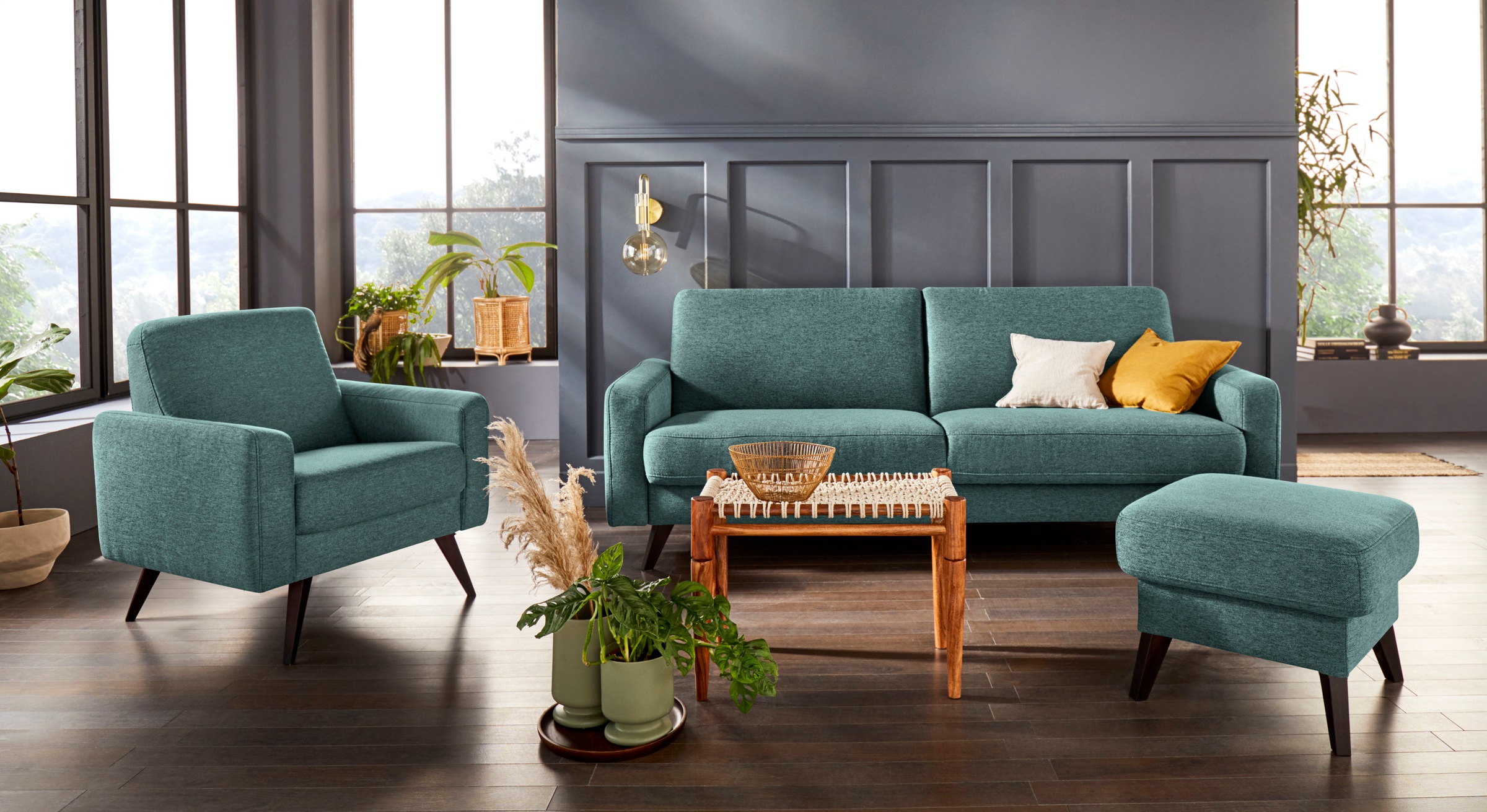 exxpo - sofa fashion 3-places »Samso, elegant und bequem, toller Sitzkomfort, Schlafsofa« Kippcouch, inklusive Bettfunktion und Bettkasten, Komfortsitzhöhe 49cm