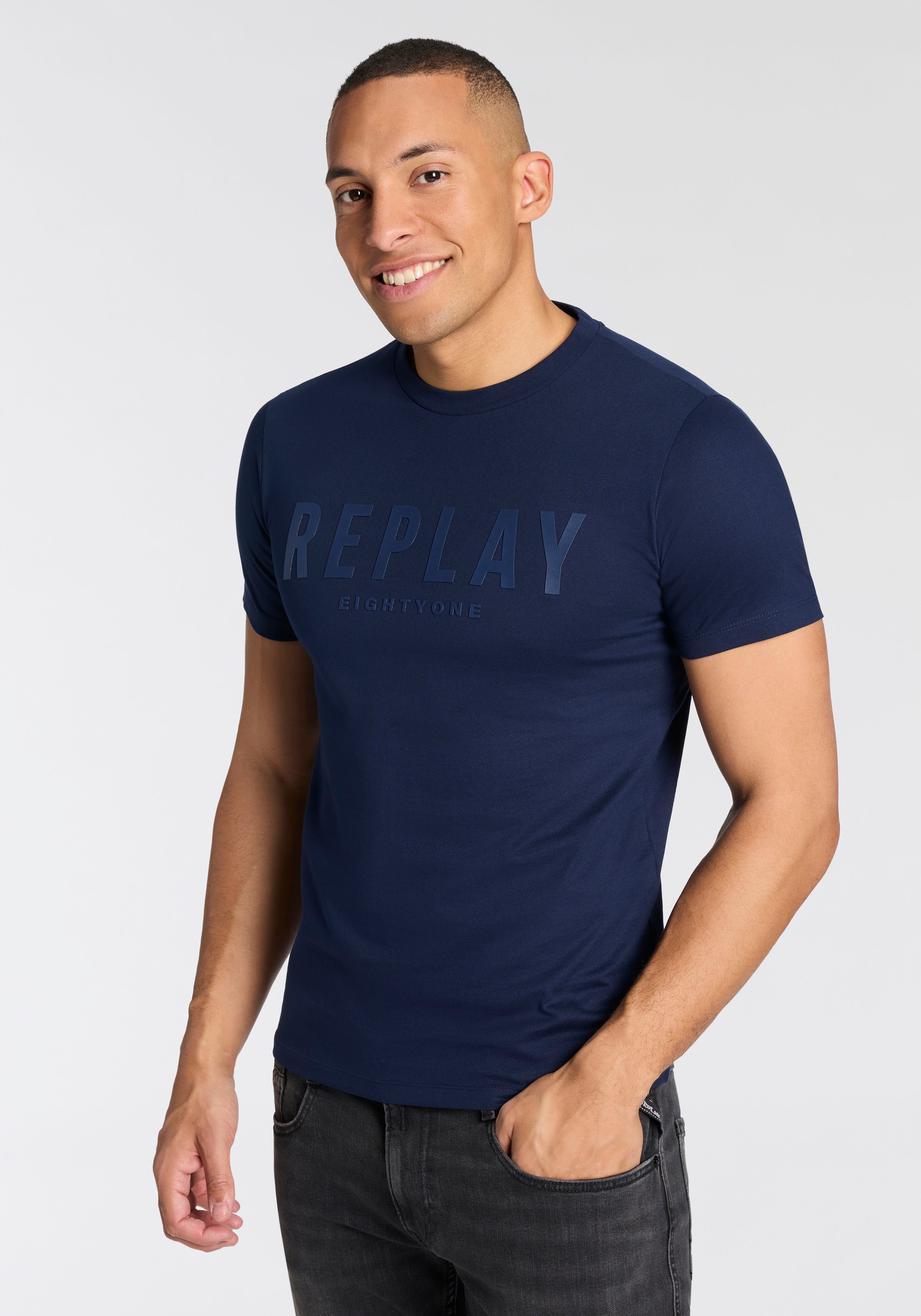Replay T-Shirt Baumwoll-Qualität, Logoschriftzug