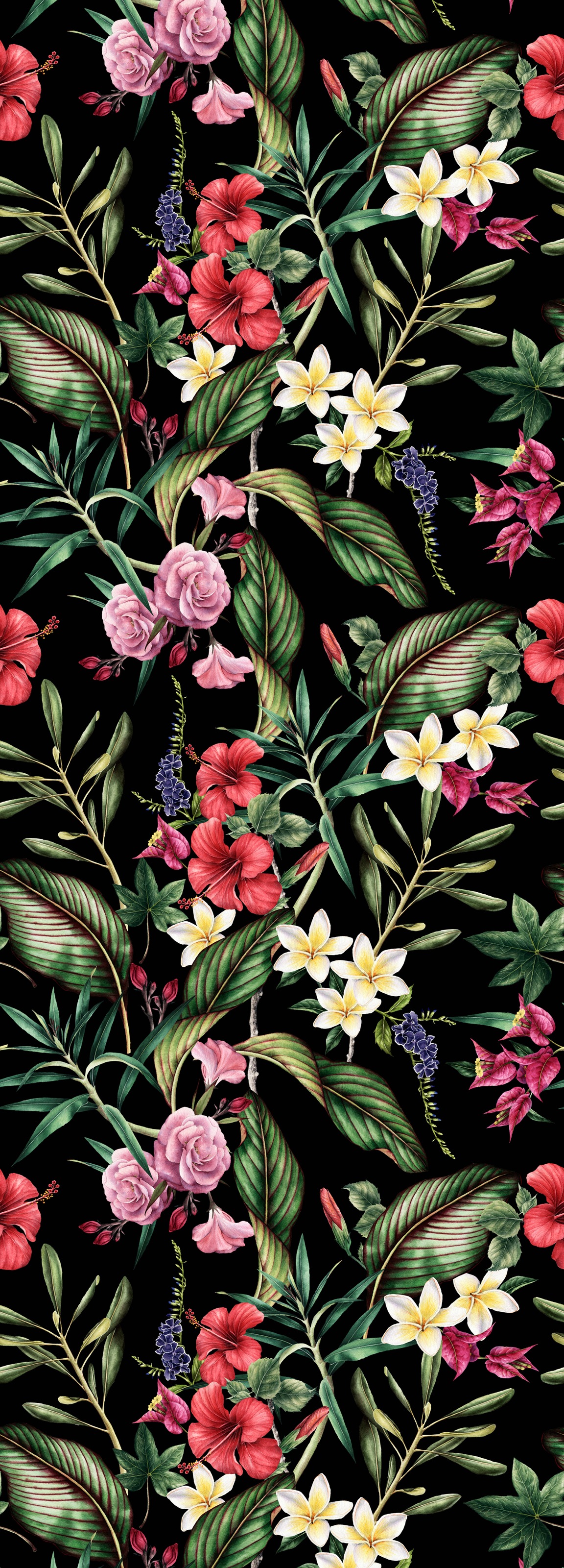 Image of queence Vinyltapete "Lene" Motiv bedruckt botanisch floral gemustert natürlich glatt 90x250cm, selbstklebend, kinderleichte Anbringung, Sticker