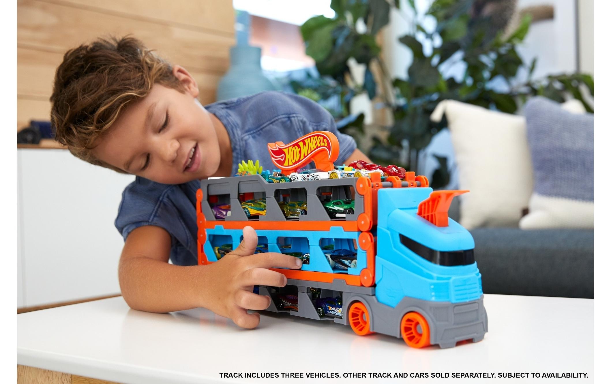 Hot Wheels Spielzeug-Auto »City 2-in-1 Rennbahn-Transporter«