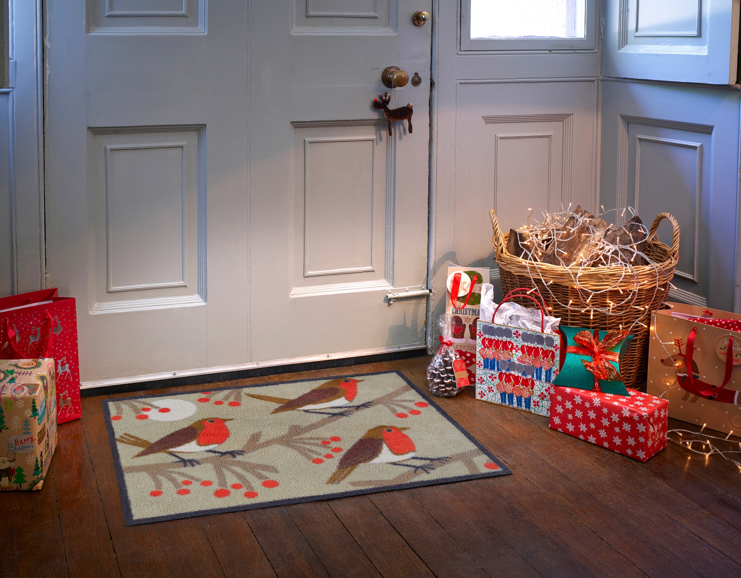 Turtle Mat Tapis de sol »Red Robins« Rectangulaire 9 mm Höhe lavable et compatible sèche-linge