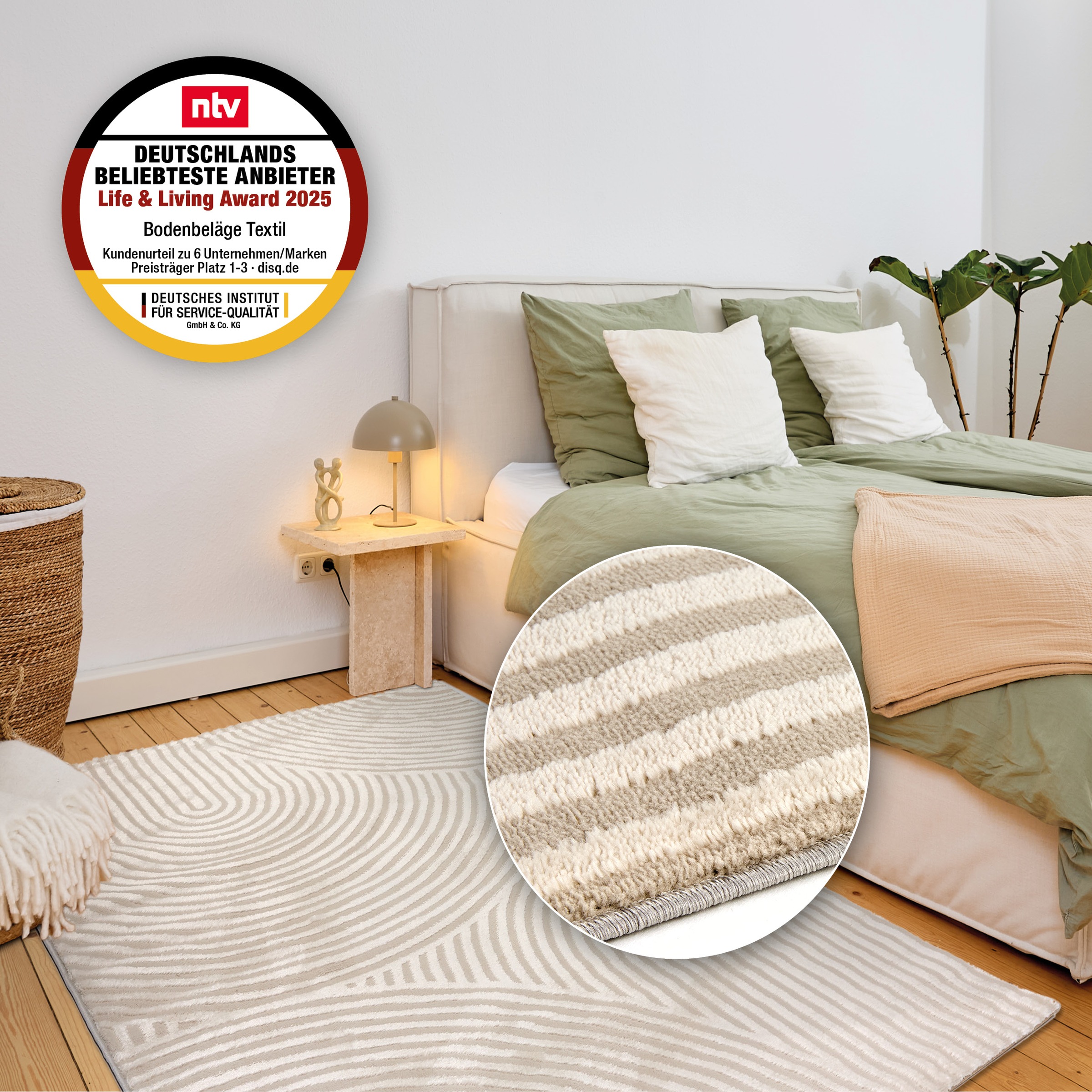 ASTRA Teppich »Jules 253«, rechteckig, 8 mm Höhe, Hoch Tief Struktur, Kurzflor, Wohnzimmer, Schlafzimmer
