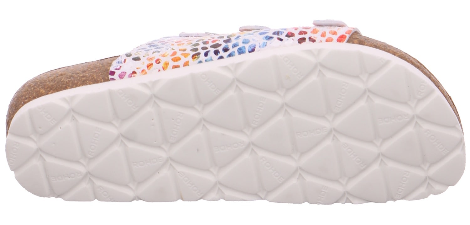 Rohde Pantolette »Alba«  Sommerschuh, Schlappen, Hausschuh mit buntem Druck, G-Weite = weit