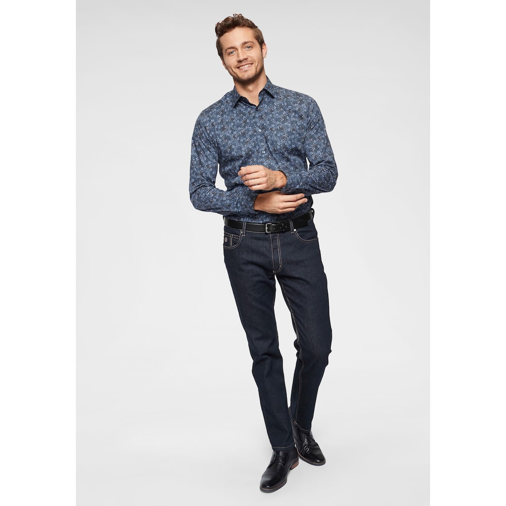 bugatti 5-Pocket-Jeans, Regular-fit, 2farbige Kontrastnähte