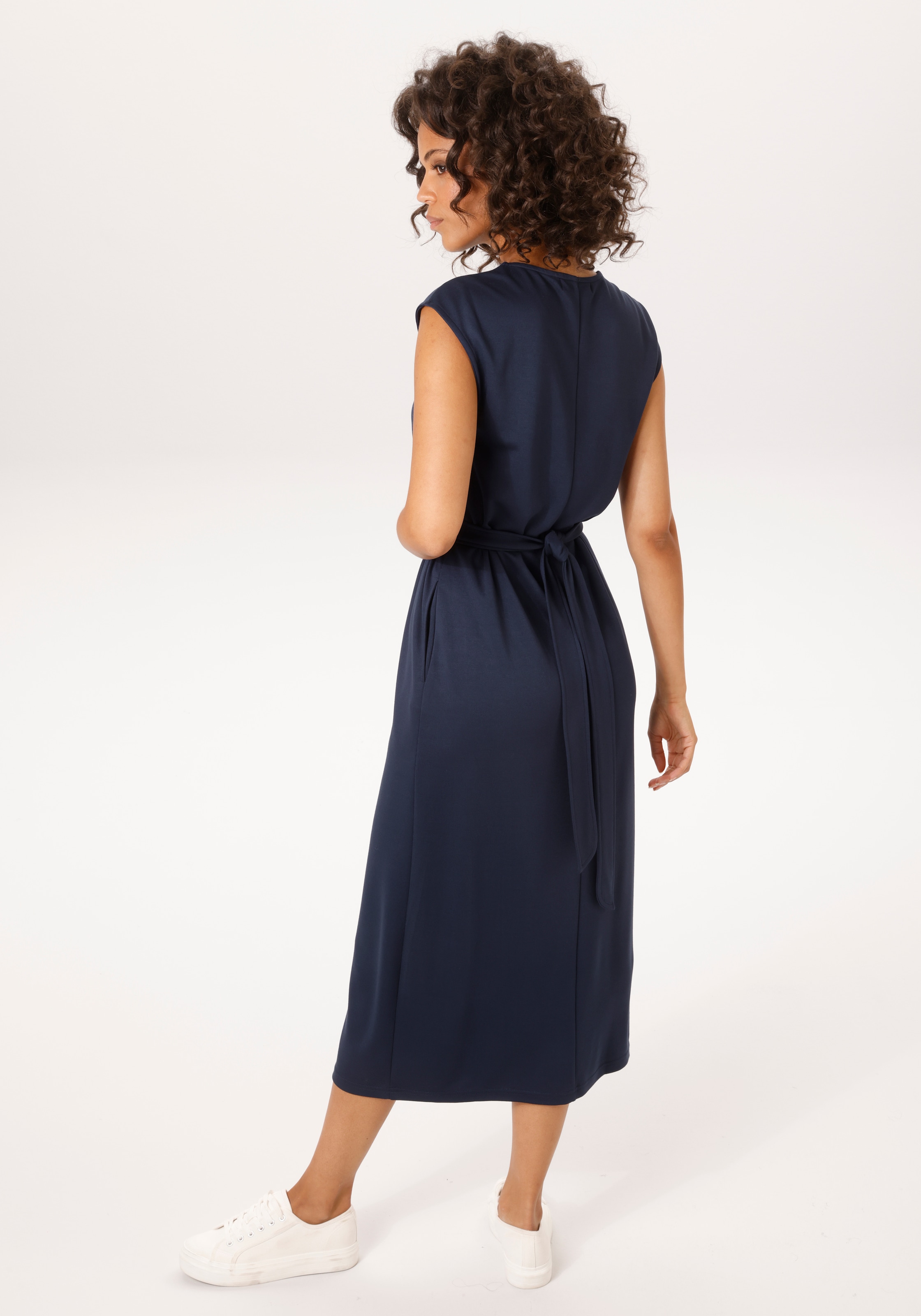 Aniston CASUAL Sommerkleid mit fixiertem Bindegürtel - NEUE KOLLEKTION