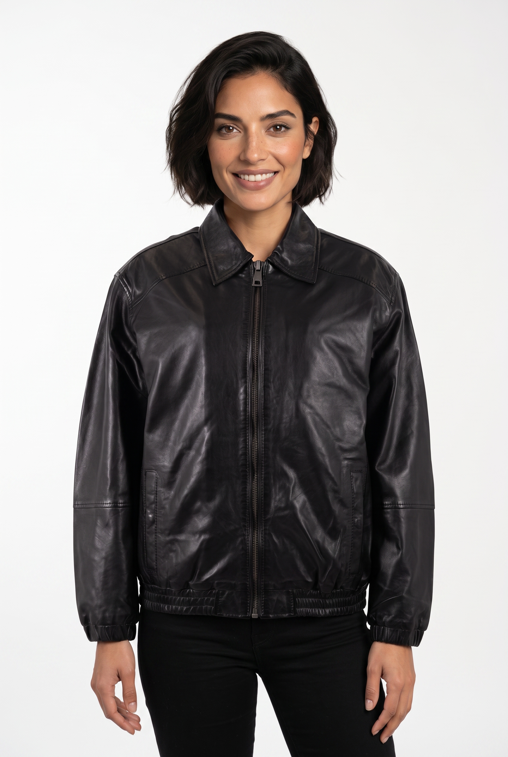 Image of Mauritius Lederjacke "MWAveline OS" mit Umlegekragen, Oversize Fit