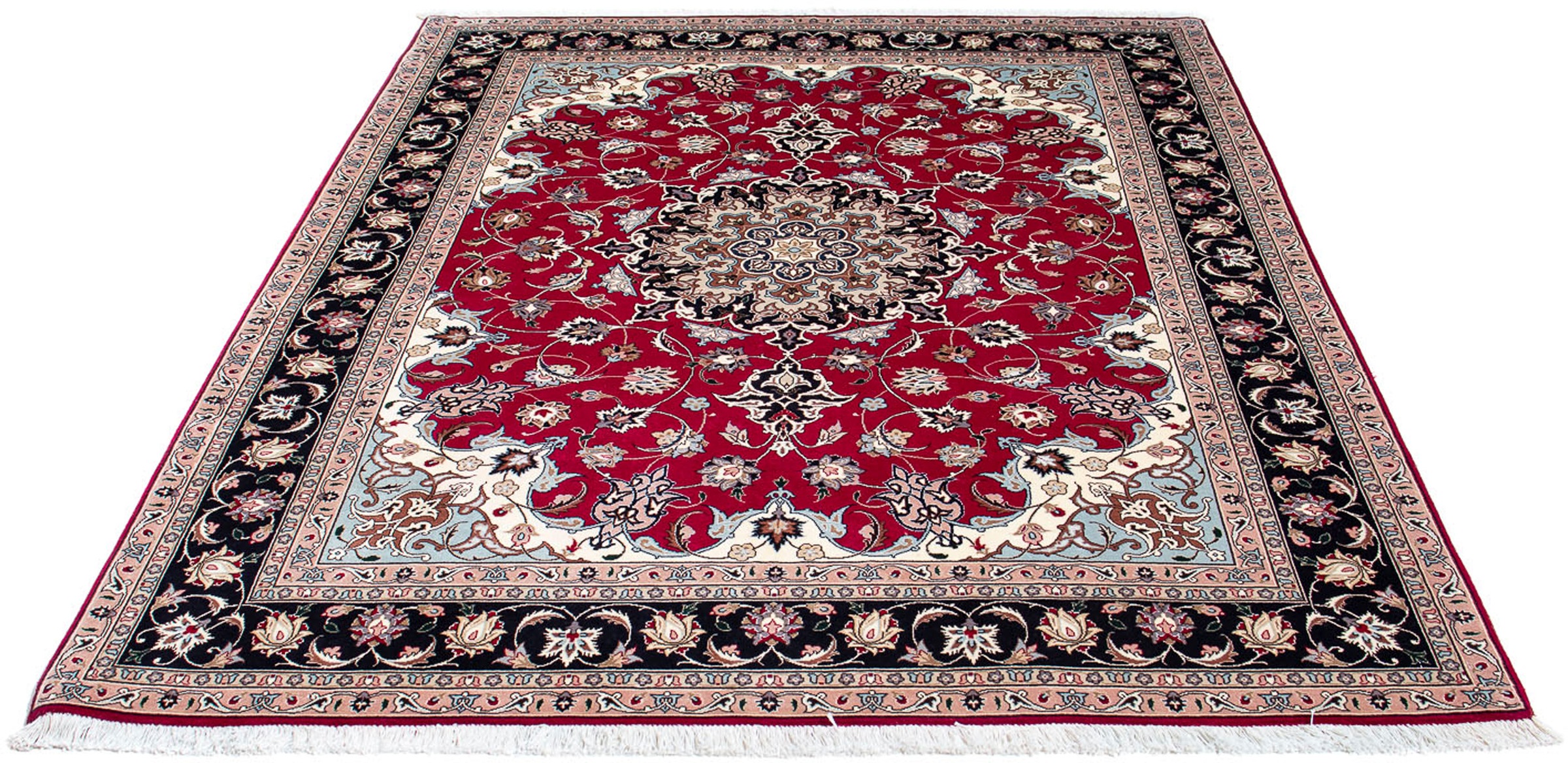 Image of morgenland Orientteppich »Perser - Täbriz - Royal - 200 x 155 cm - dunkelrot«, rechteckig, 7 mm Höhe, Wohnzimmer, Handgeknüpft, Einzelstück mit Zertifikat bei Ackermann Versand Schweiz