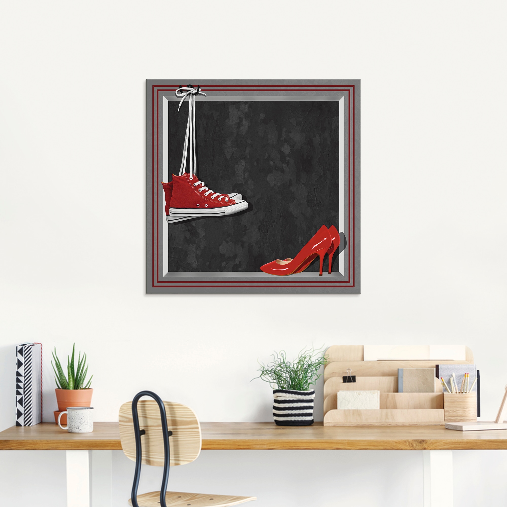 Artland Glasbild »Die roten Schuhe«, Mode, (1 St.), in verschiedenen Grössen
