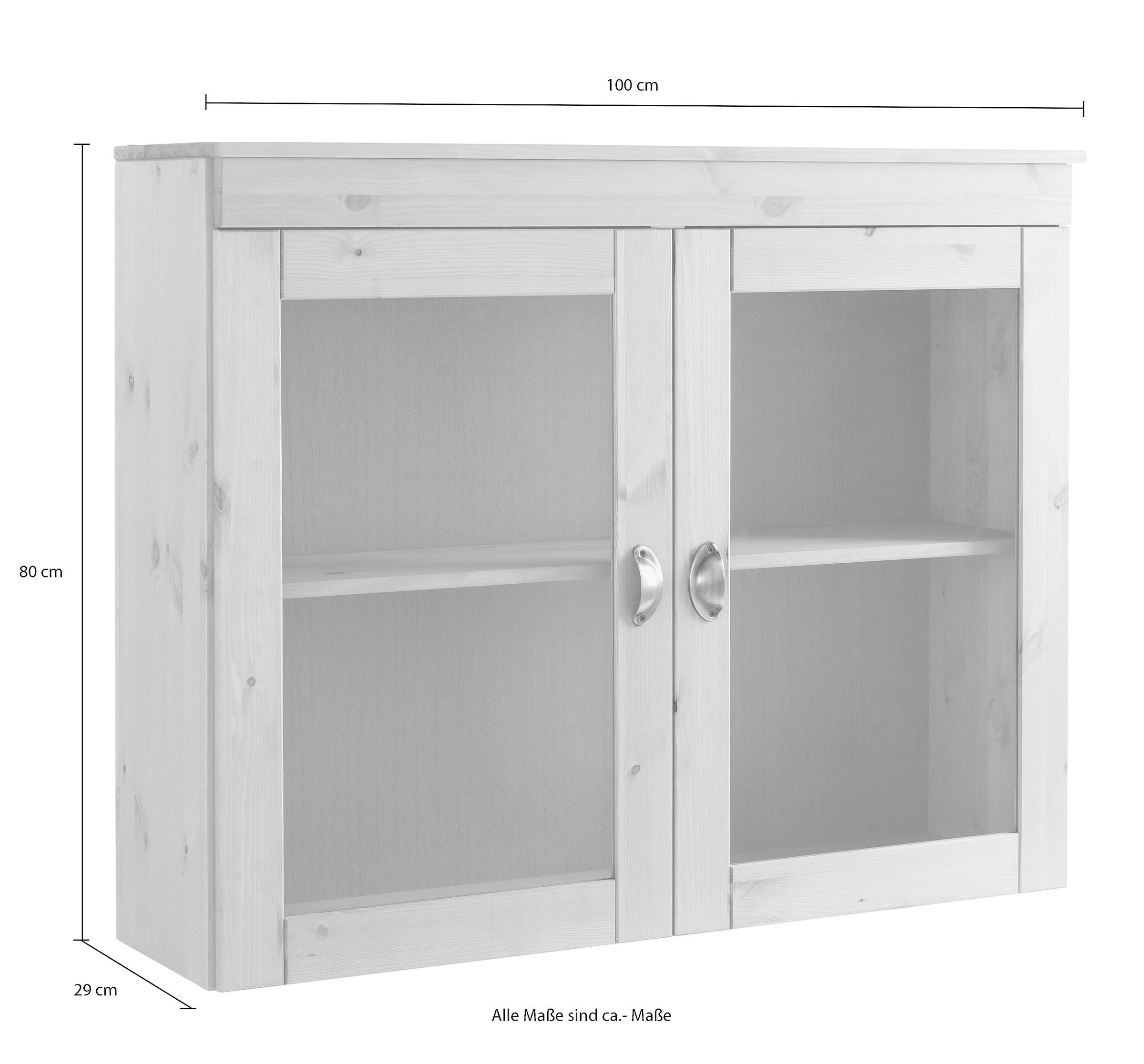 Home affaire Glashängeschrank »Oslo«, 100 cm breit, aus massiver Kiefer,  mit 2 Glastüren, Metallgriffe jetzt kaufen