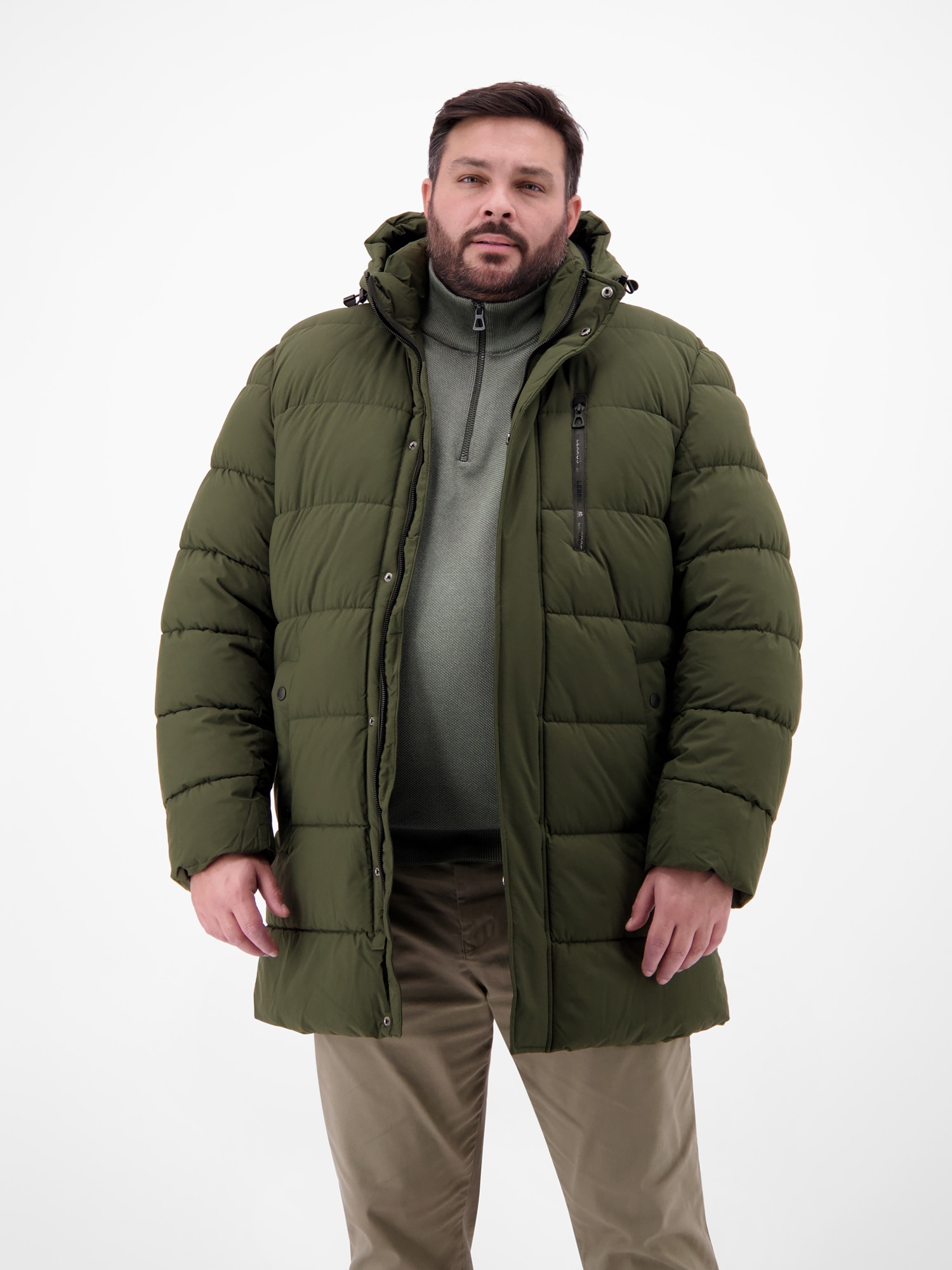 LERROS Veste d'hiver »LERROS Herren Steppjacke in Grossen Grössen« mit Kapuze Wasser- und windabweisend, atmungsaktiv