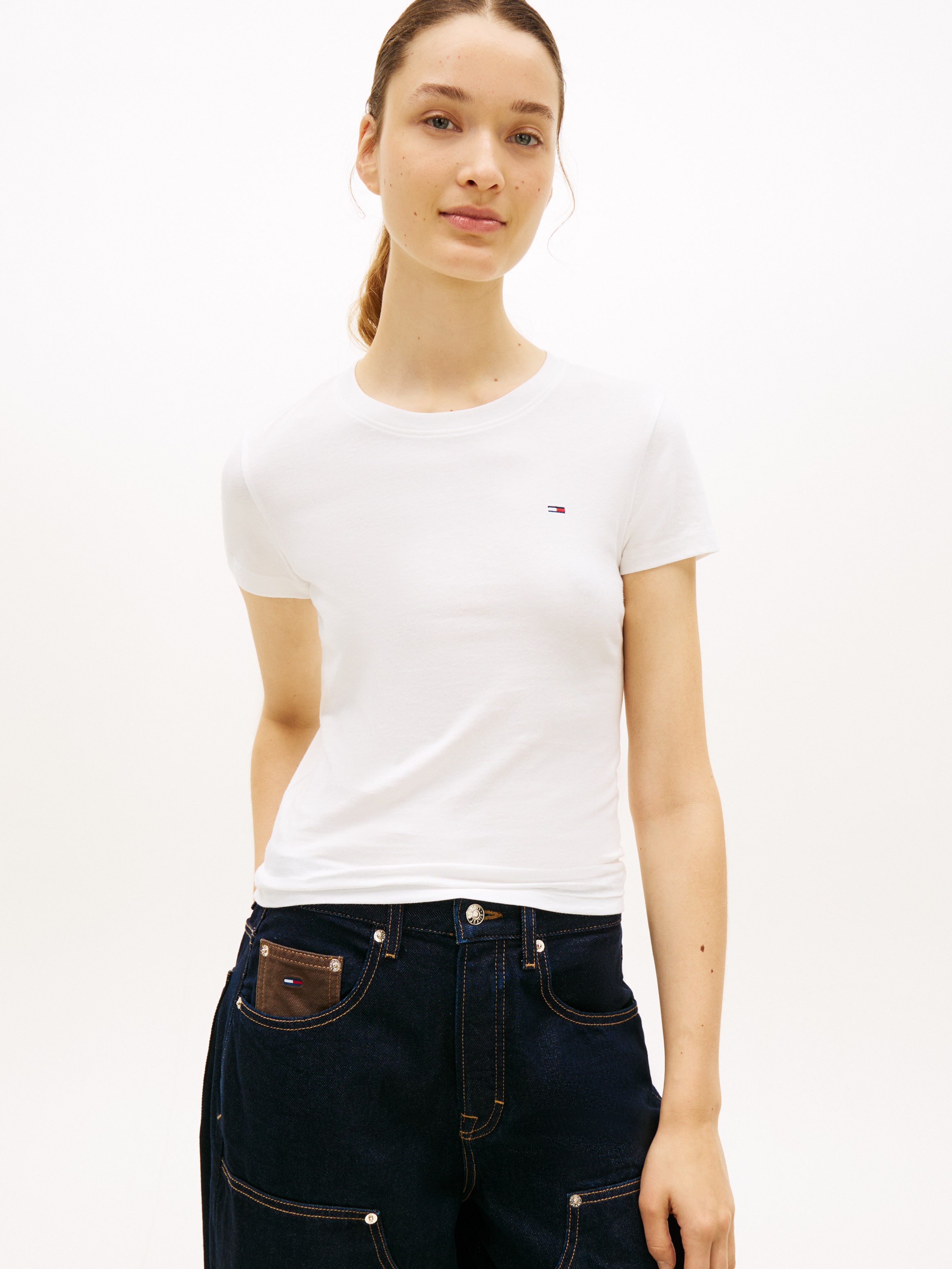 Image of Tommy Jeans Kurzarmshirt "TJW 3PACK C-NECK TEE" Packung, 3er-Pack, 3 Stk. Slim, unifarbenes Design