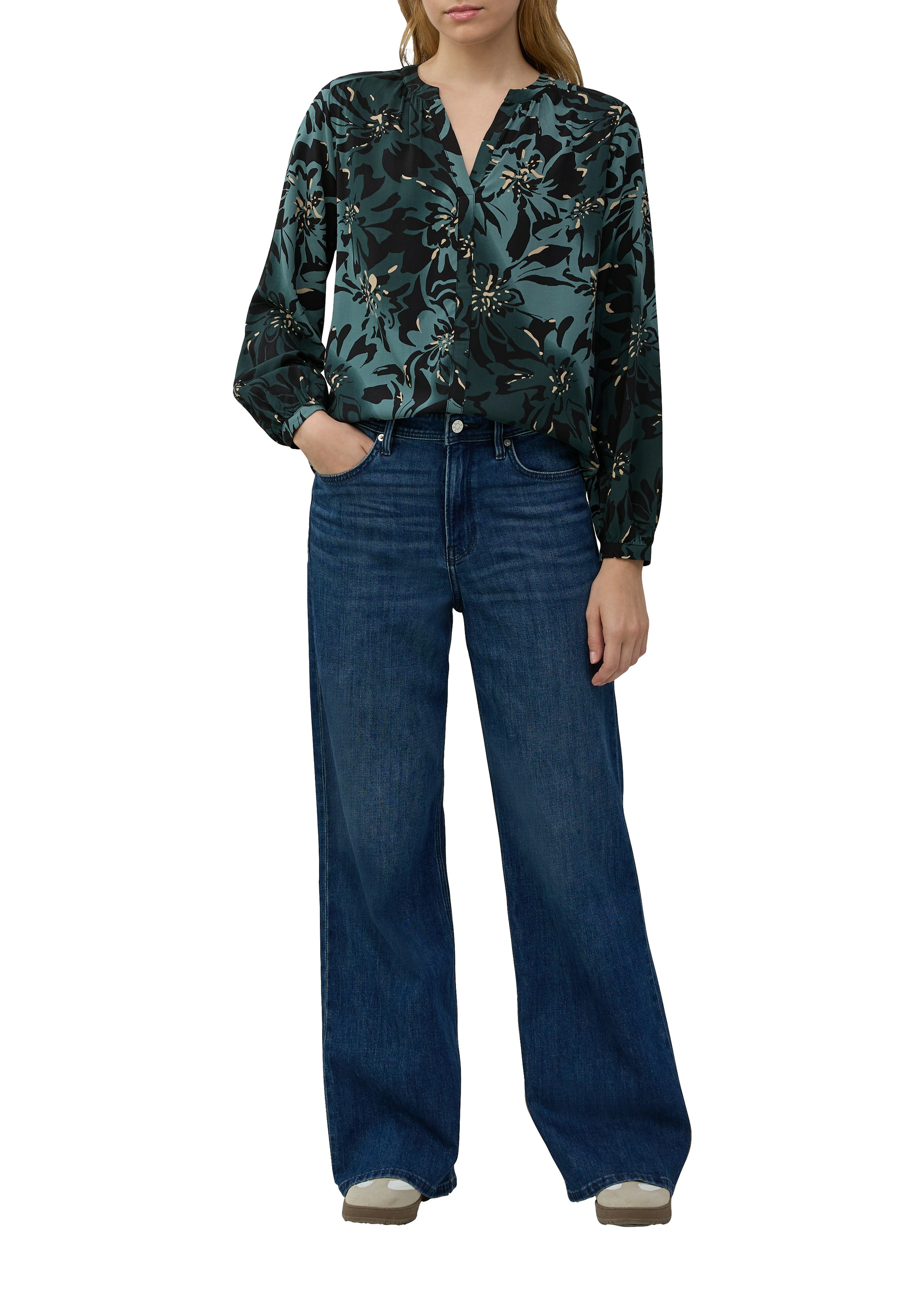 s.Oliver Klassische Bluse, mit All-Over Print