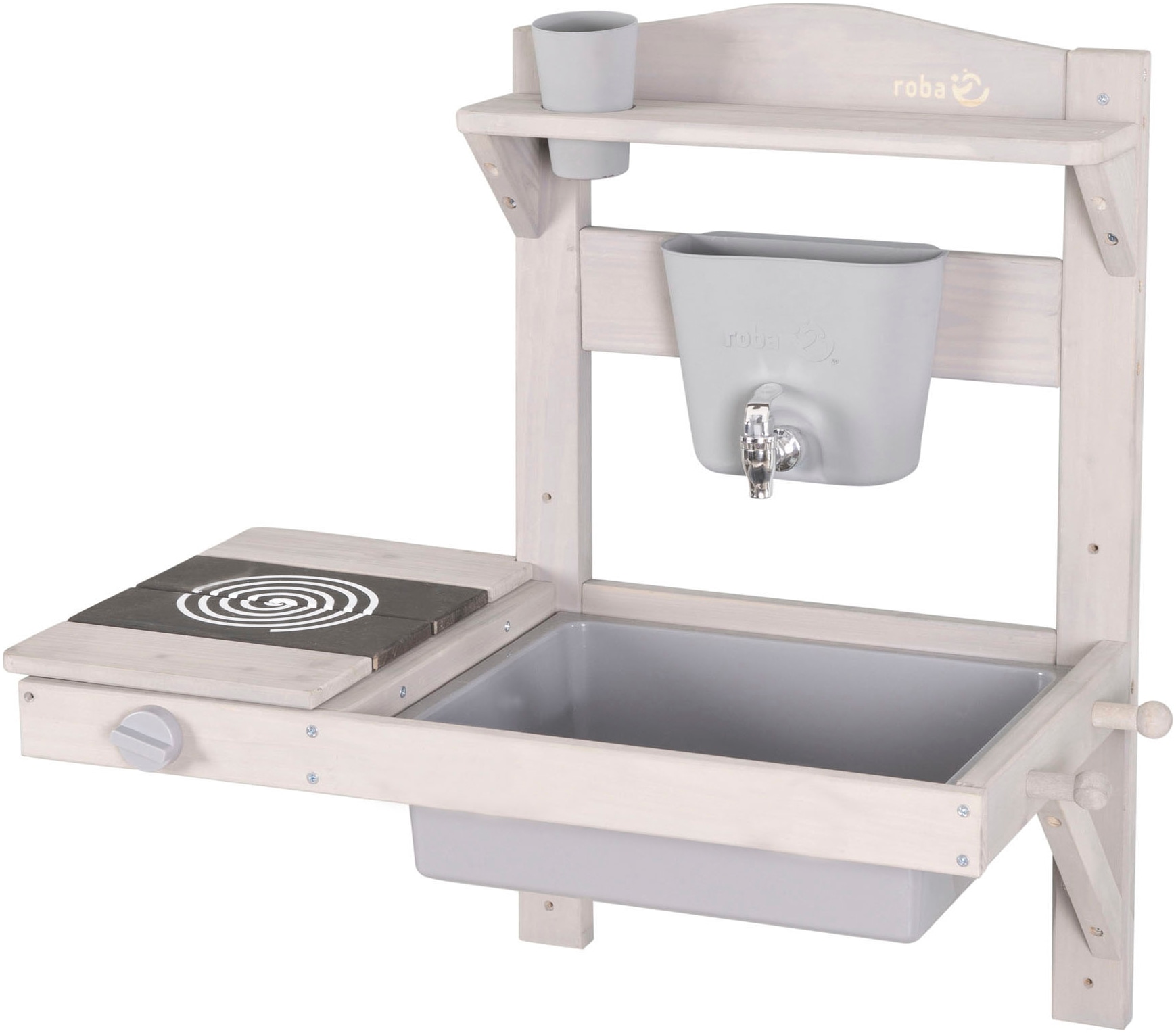 roba® Outdoor-Spielküche »Matschküche zum Hängen, grau lasiert, aus Holz« FSC® - schützt Wald