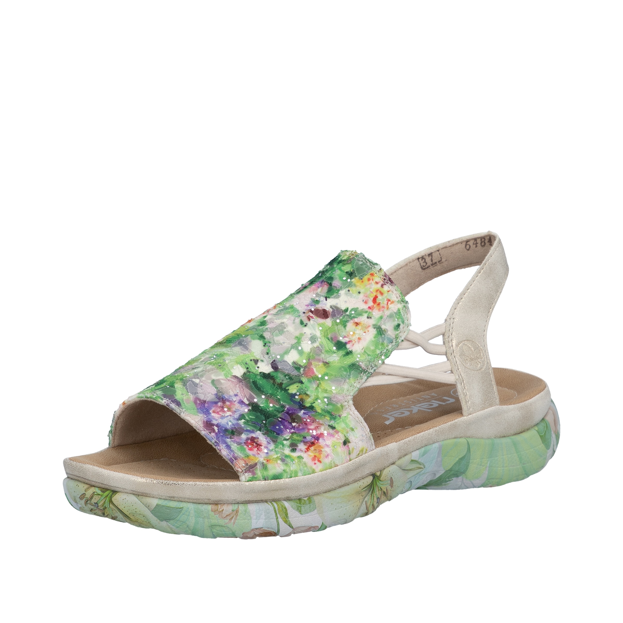 Image of Rieker Sandale Sommerschuh, Schlupfschuh mit seitlichen Gummizügen für guten Sitz