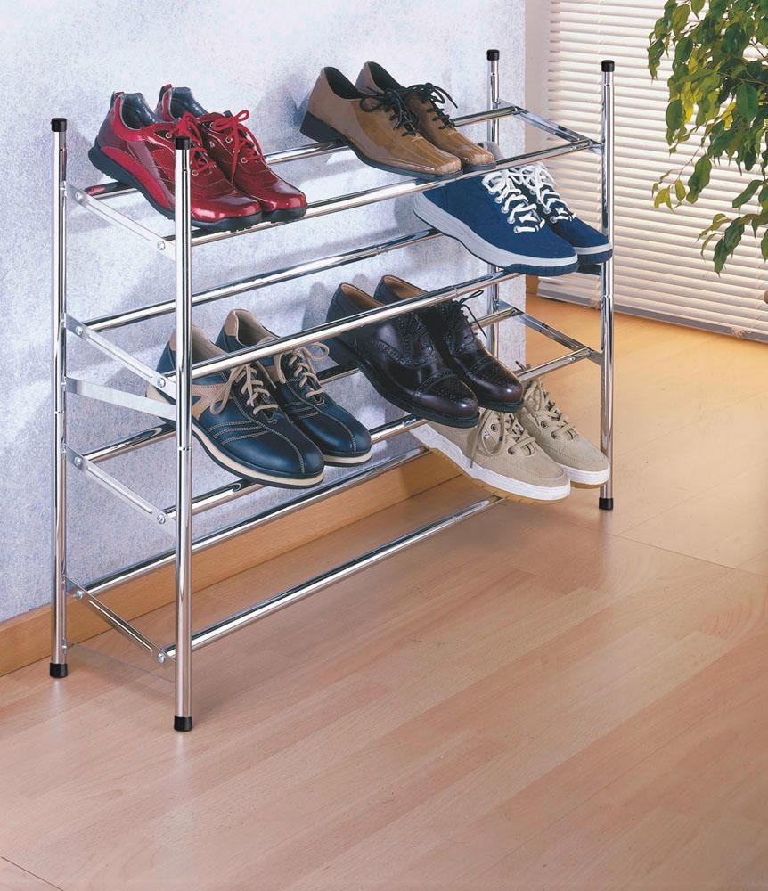 WENKO Schuhregal, ausziehbare Schuhablage für 10 Paar Schuhe, stapelbar