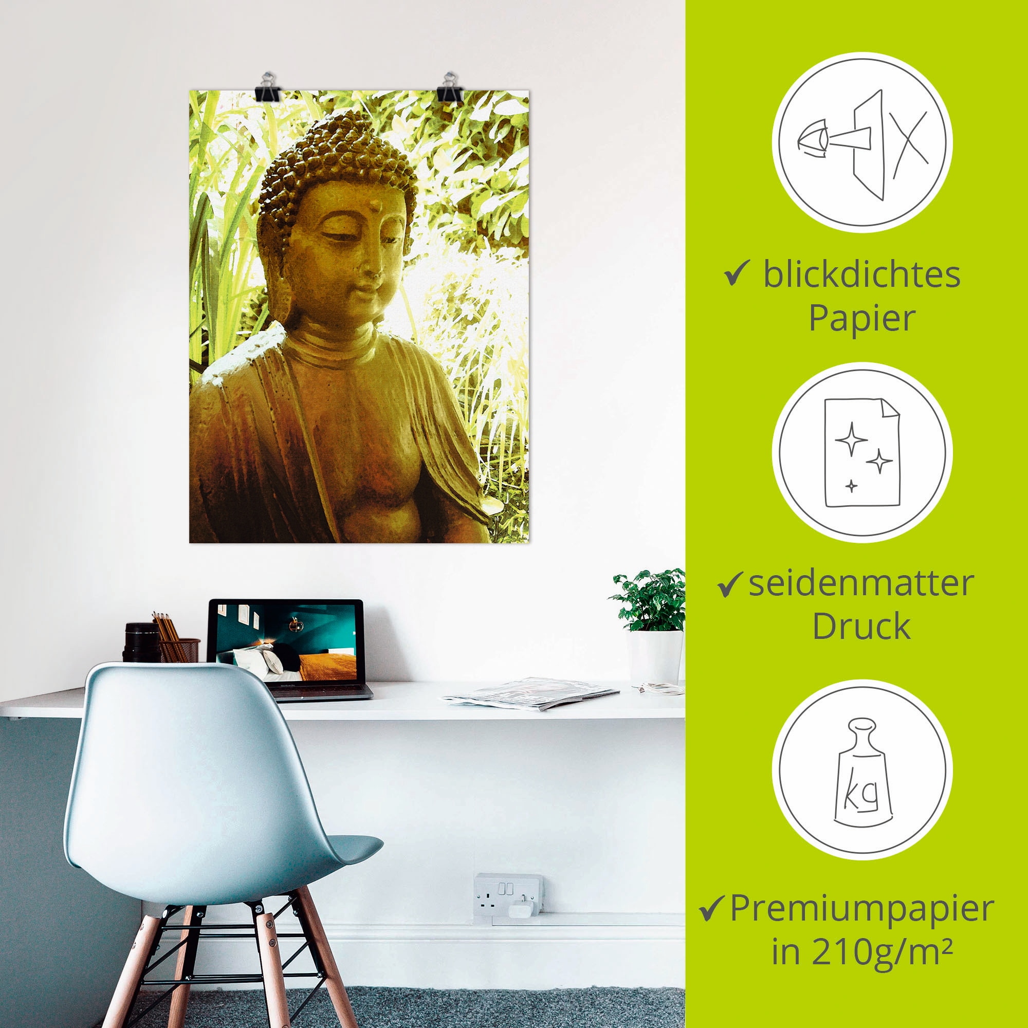 Artland Wandbild »Die Seele von Buddha«, Religion, (1 St.), als Leinwandbild, Poster, Wandaufkleber in verschied. Grössen