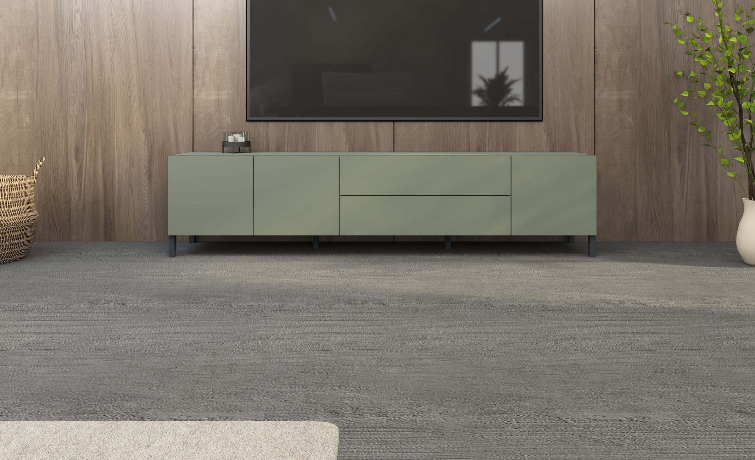 Image of borchardt Möbel Lowboard "Sophia, Tv-Schrank Breite 190 cm" Metallfüsse, grifflose Optik