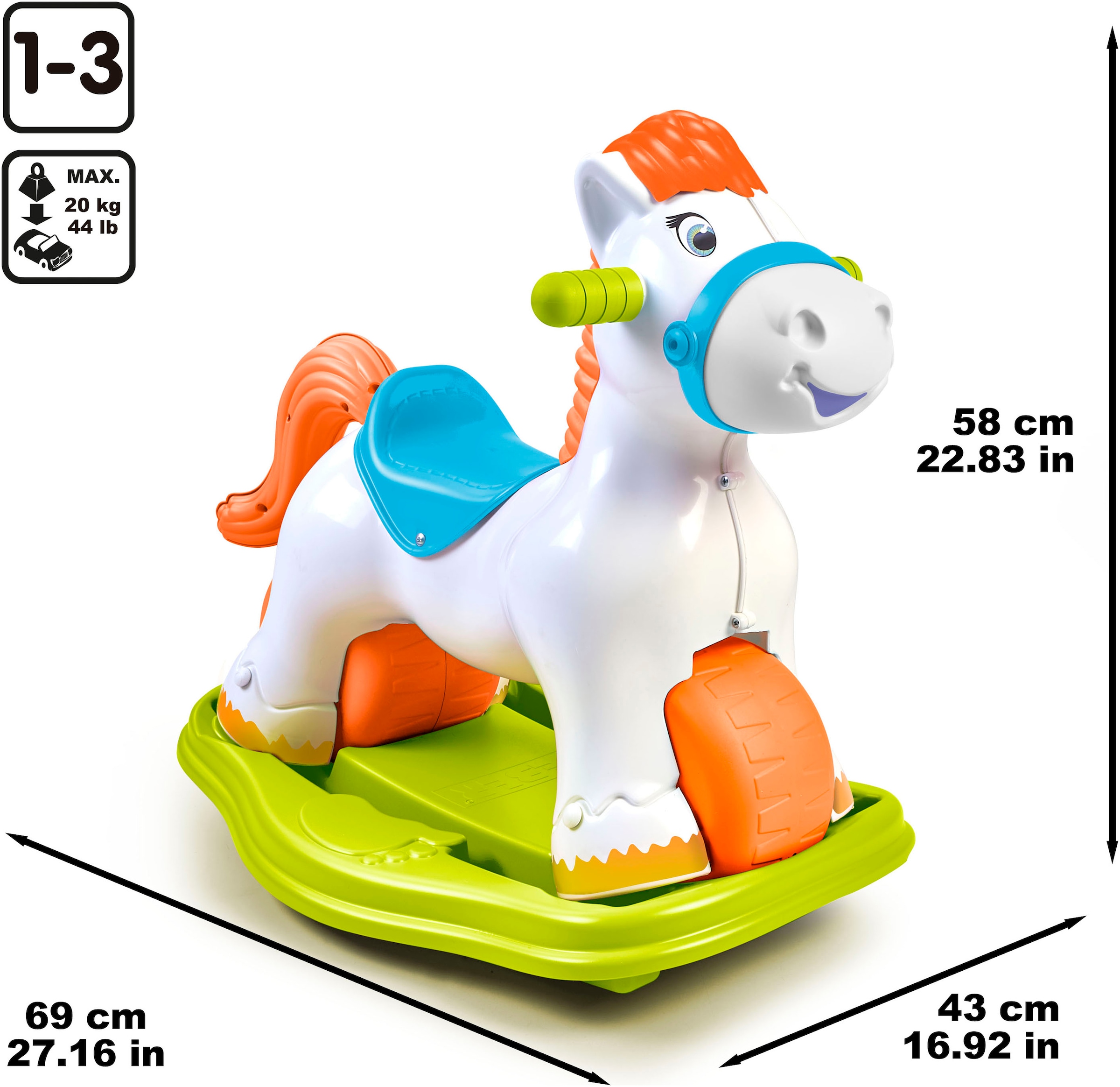 Feber® Schaukelpferd »Ponyferber 2in1« mit Licht- und Soundeffekt; Made in Europe