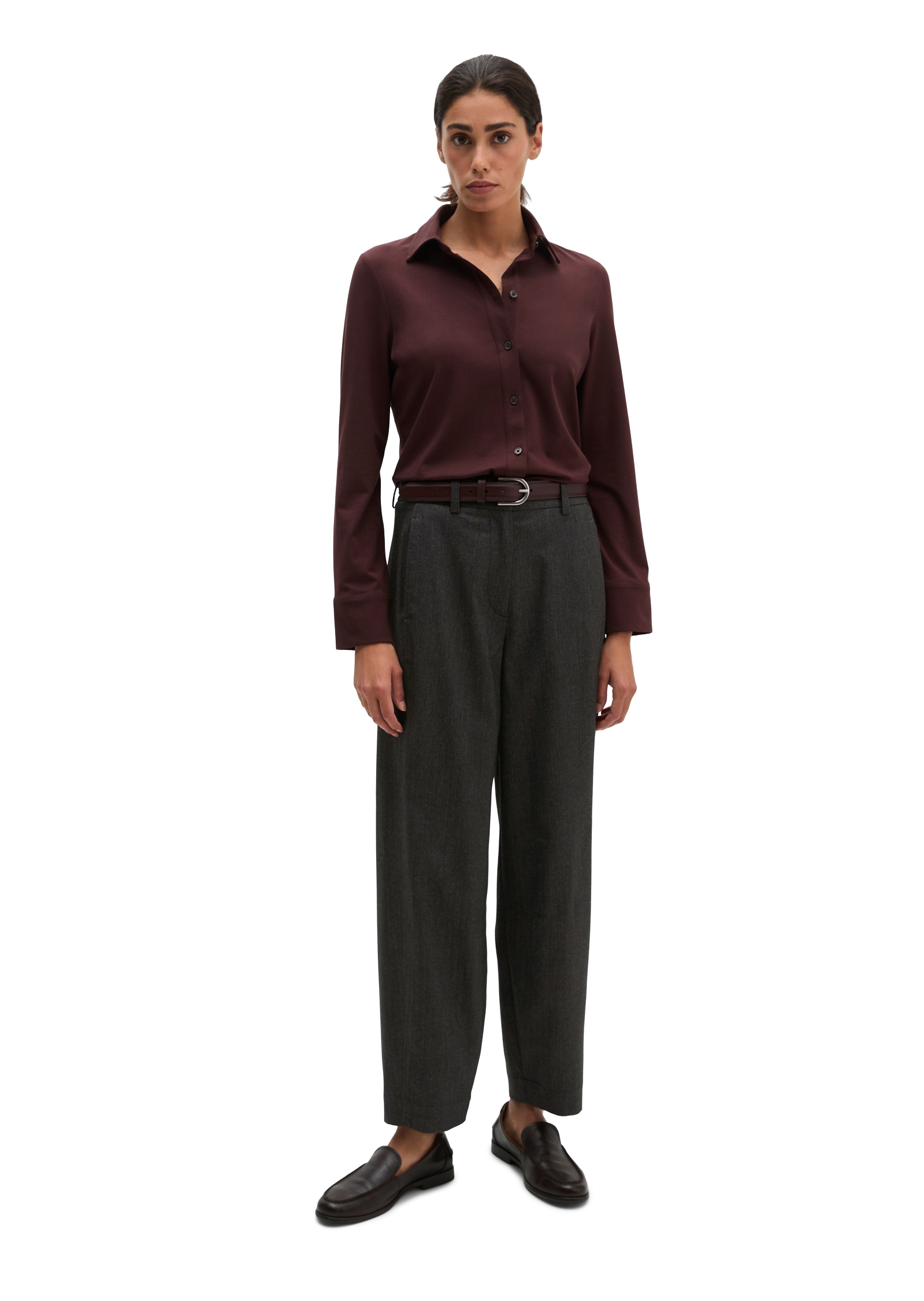 Marc O'Polo Blouse chemise en coton extensible avec effet papier