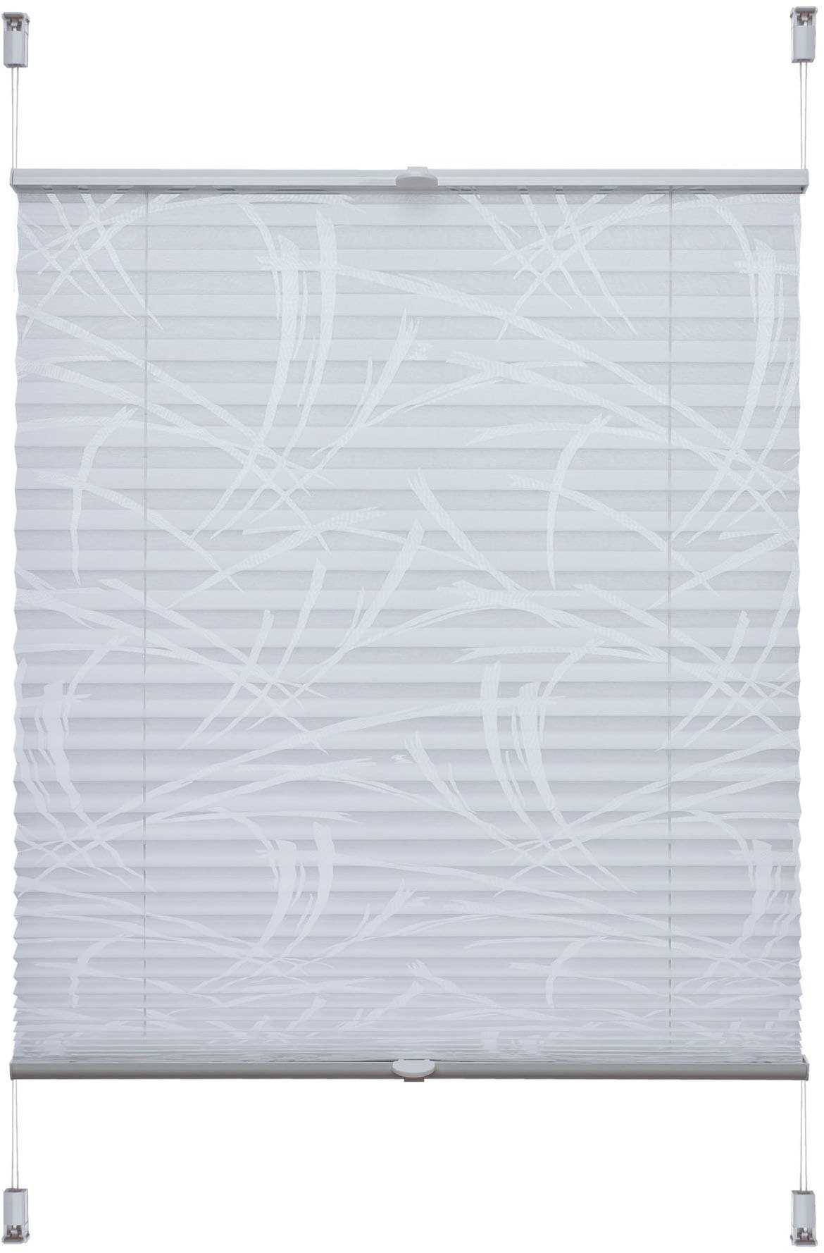 Liedeco Plissé »Klemmfix-Plissee Ausbrenner "Symphonie" verspannt, weiss« semi-transparent Aucun perçage requis sous tension devoré, semi-transparent, montage par pince