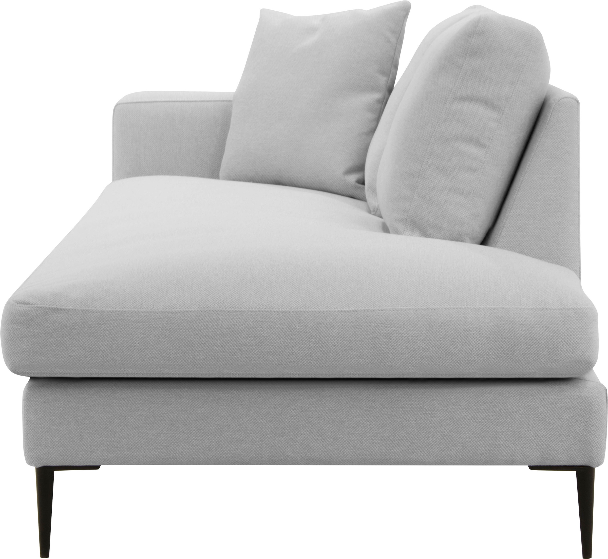 Leonique Recamiere »Cozy Chaiselongue, Masse B/T/H: 195/97/80 cm«, mit losen Kissen und Metallbeinen, Armlehne links oder rechts wählbar