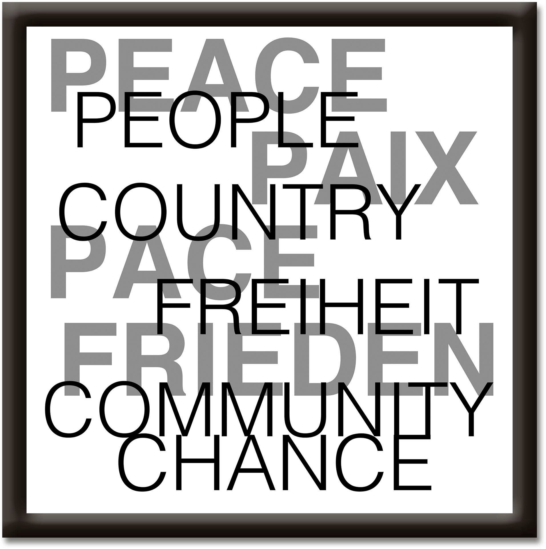 Image of Artland Wandbild »Frieden Statement Bild«, Sprüche & Texte, (1 St.), in vielen Grössen & Produktarten - Alubild / Outdoorbild für den Aussenbereich, Leinwandbild, Poster, Wandaufkleber / Wandtattoo auch für Badezimmer geeignet bei Ackermann Versand Schwei