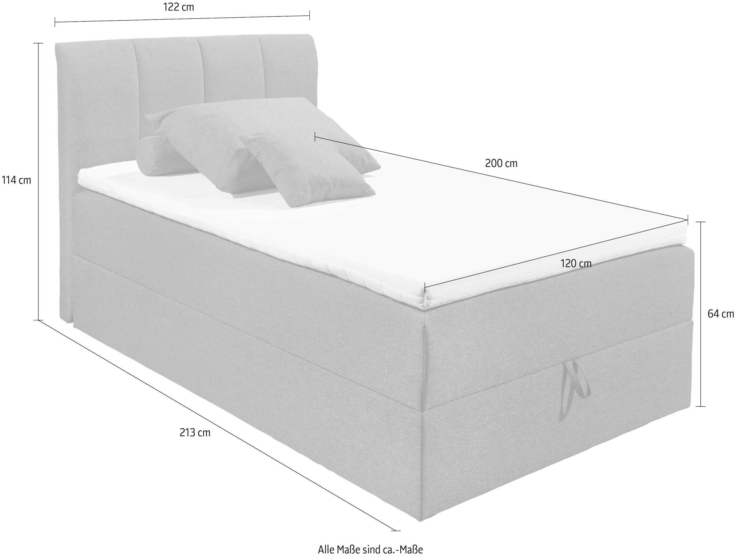 ED EXCITING DESIGN Boxbett »"Granada" inkl. Bettkasten und Topper«, erhältlich in den Grössen 120x200cm & 180x200cm