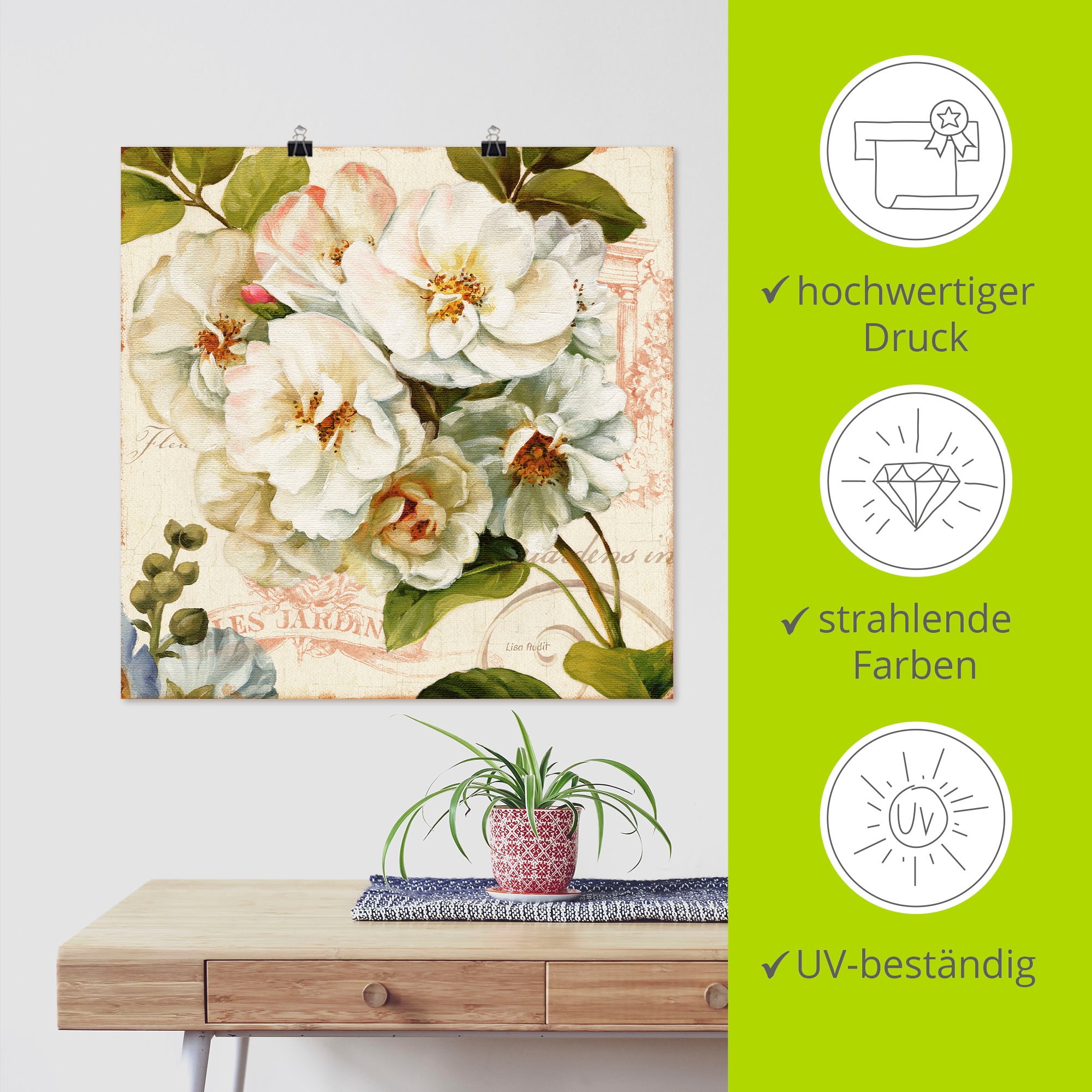 Artland Wandbild »Garten III«, Blumen, (1 St.), als Leinwandbild, Poster in verschied. Grössen
