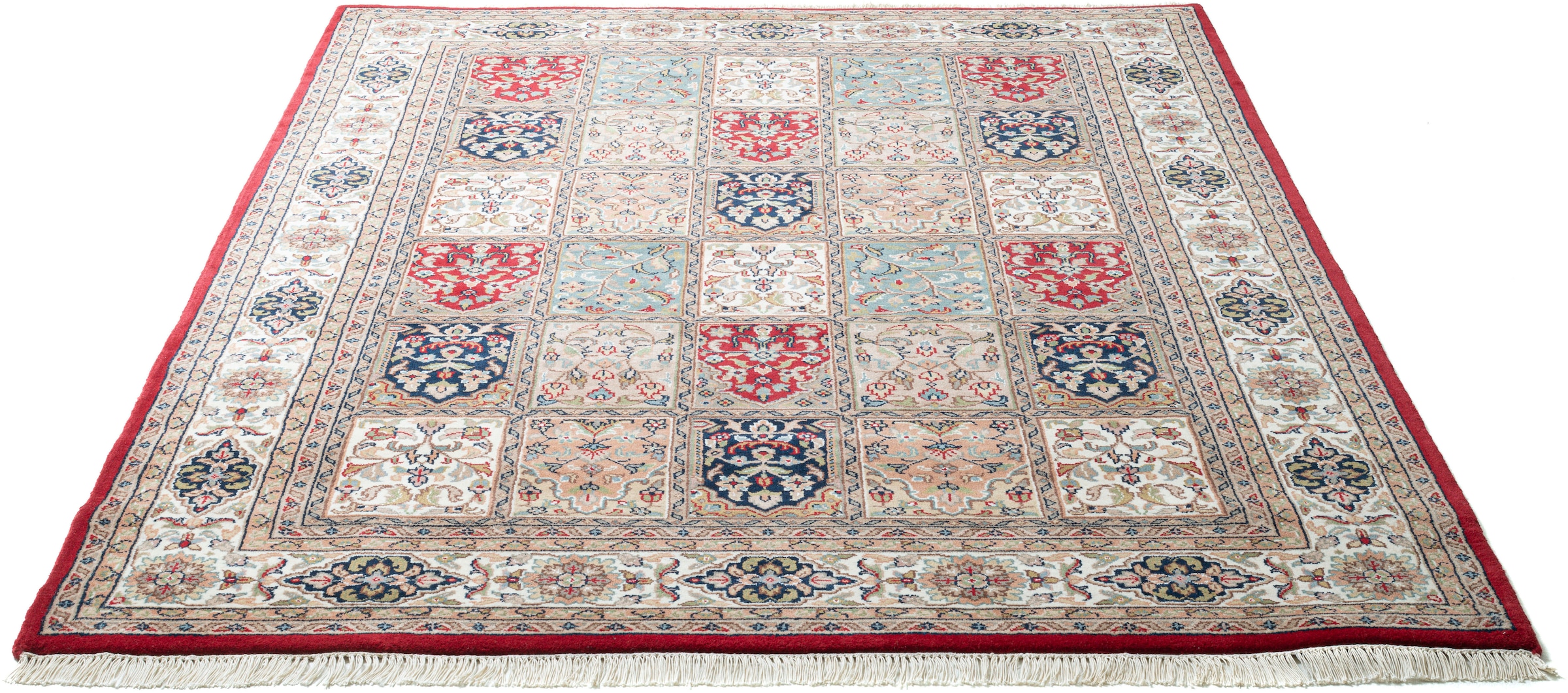 my home Orientteppich »BB Oriantal 1«, rechteckig, 12 mm Höhe, reine Wolle, handgeknüpft, orientalisches Design, mit Fransen