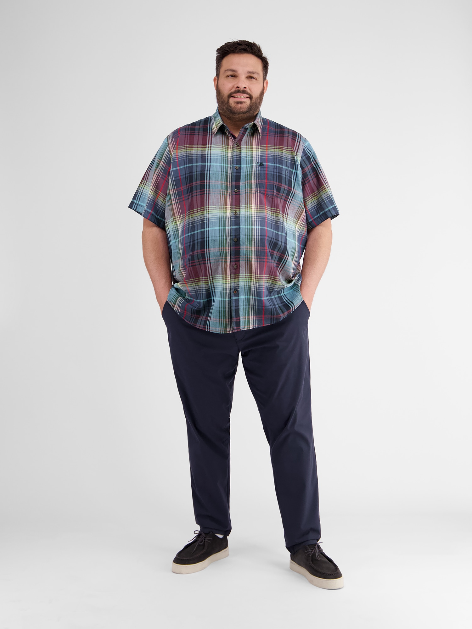 LERROS Chemise à manches courtes »Sommerliches Karohemd in Übergrössen«